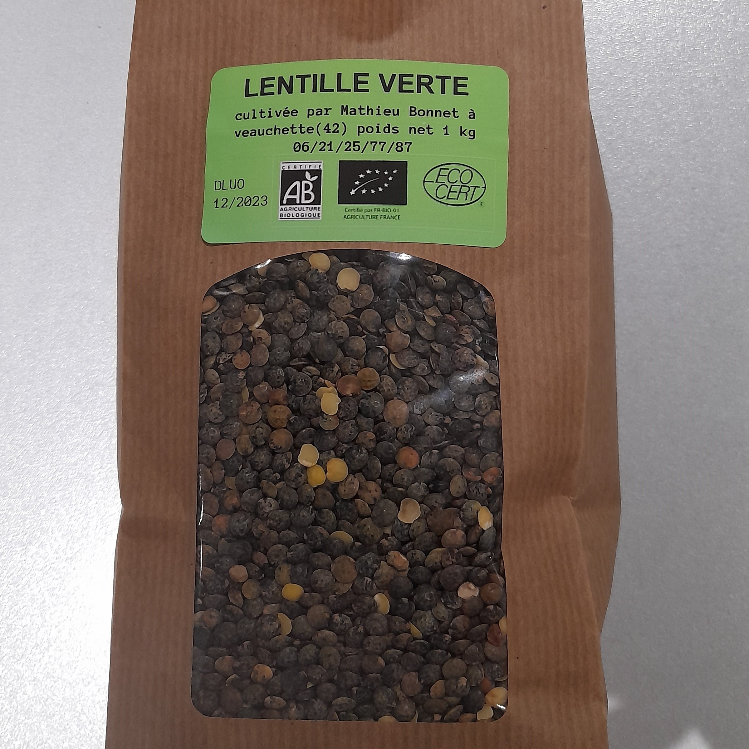 LENTILLES VERTES - 1kg