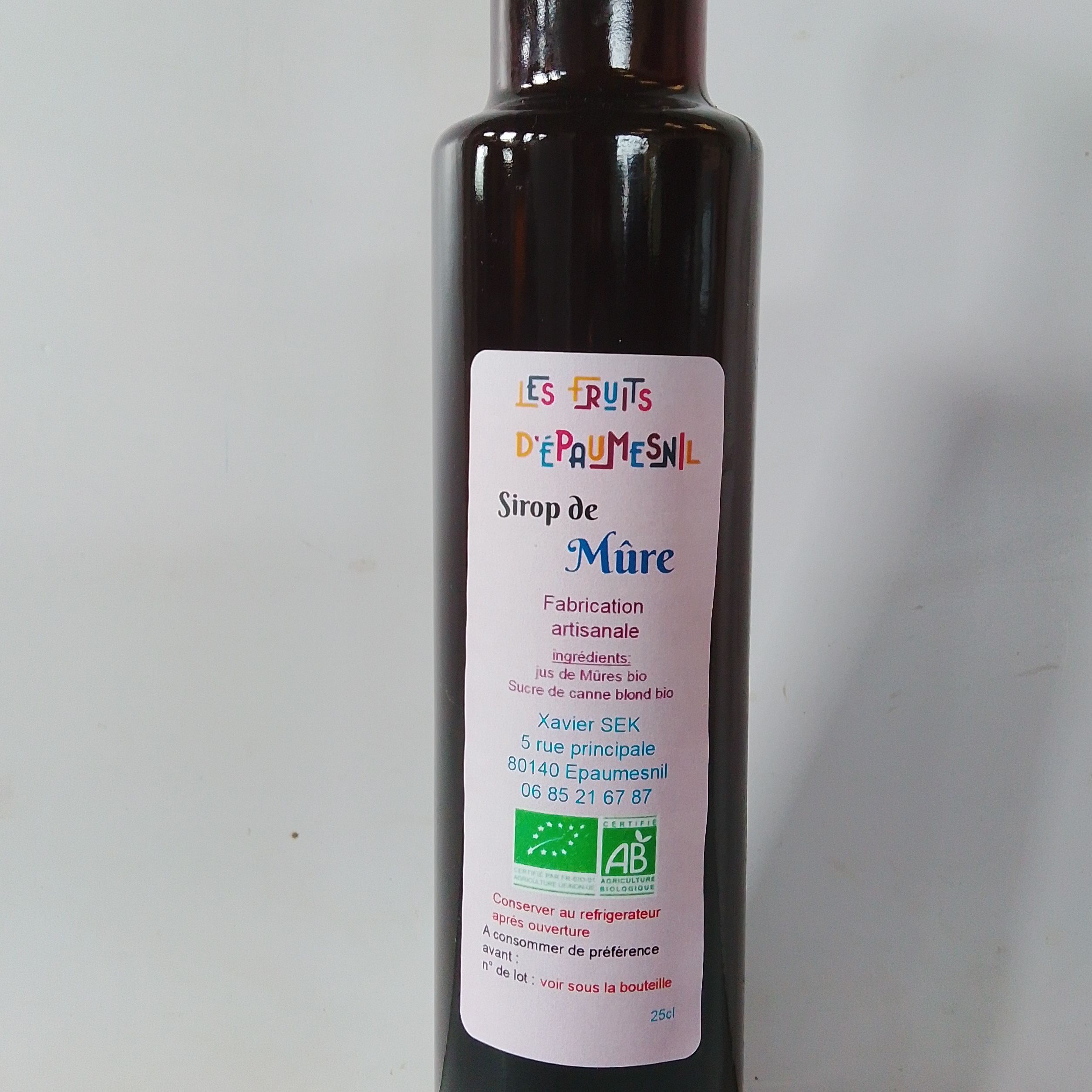 sirop de Mûre bio - 25cl