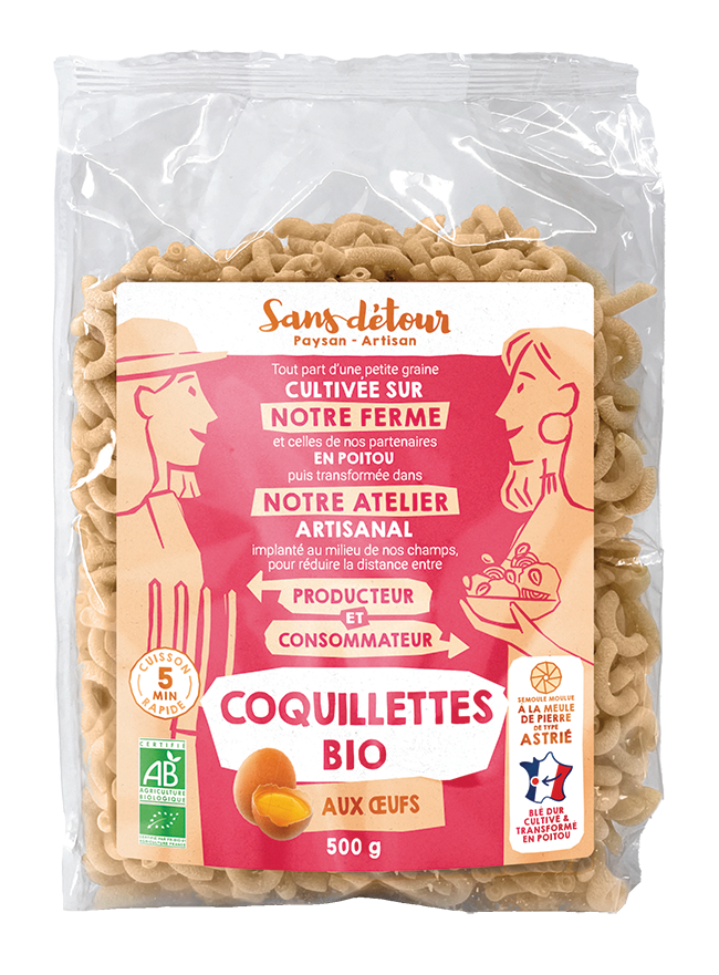 Coquillettes aux oeufs frais - 500g