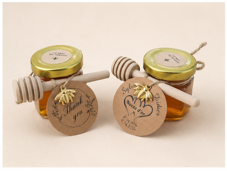 Petit pot de miel pour cadeaux, baptême, mariage... - 60g