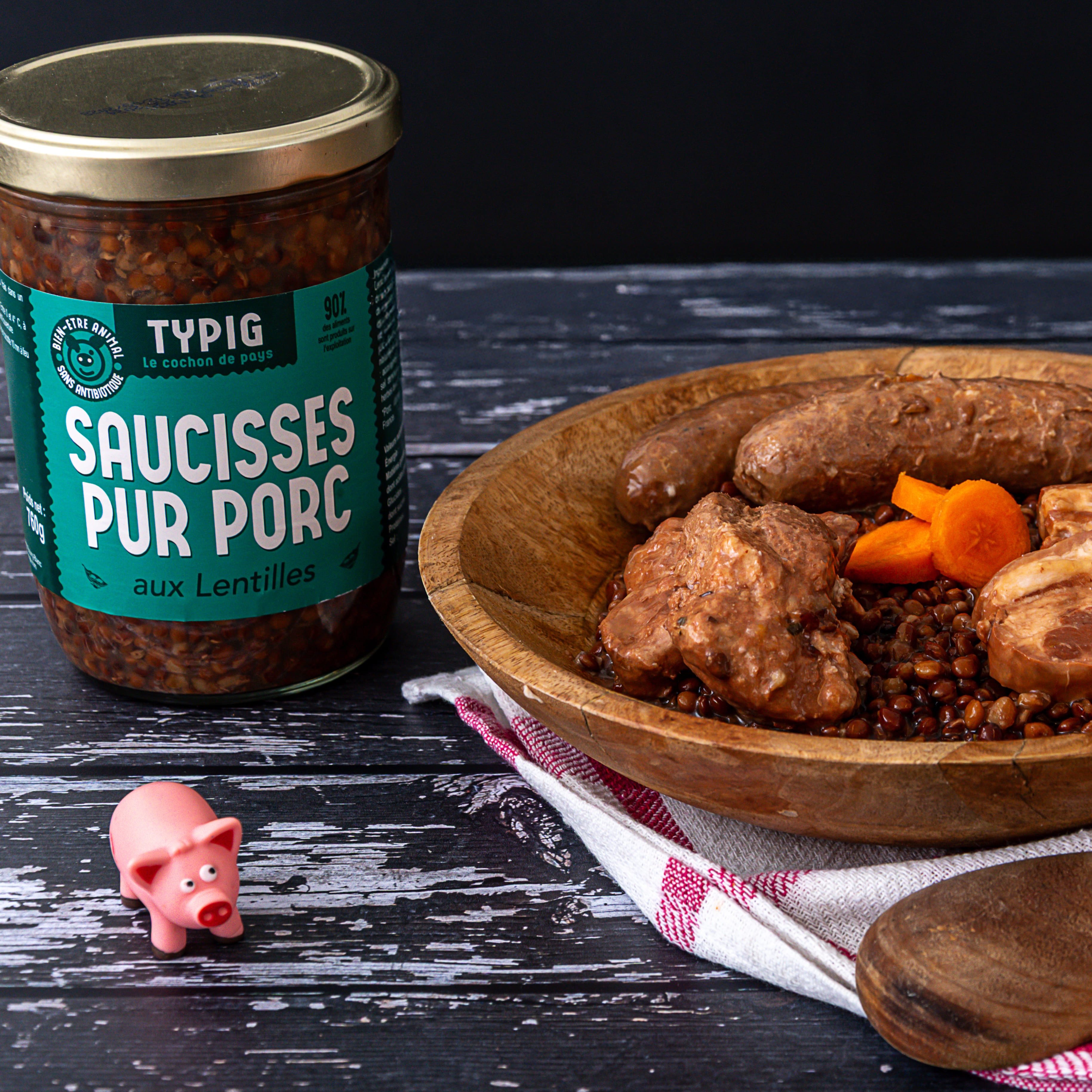 Saucisse lentille - 760g