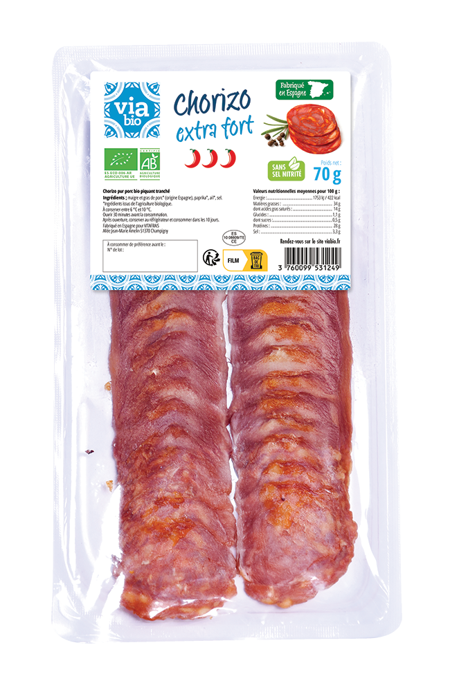 Chorizo extra fort tranché - 70g