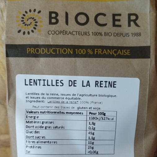 Lentilles de la reine - 500g