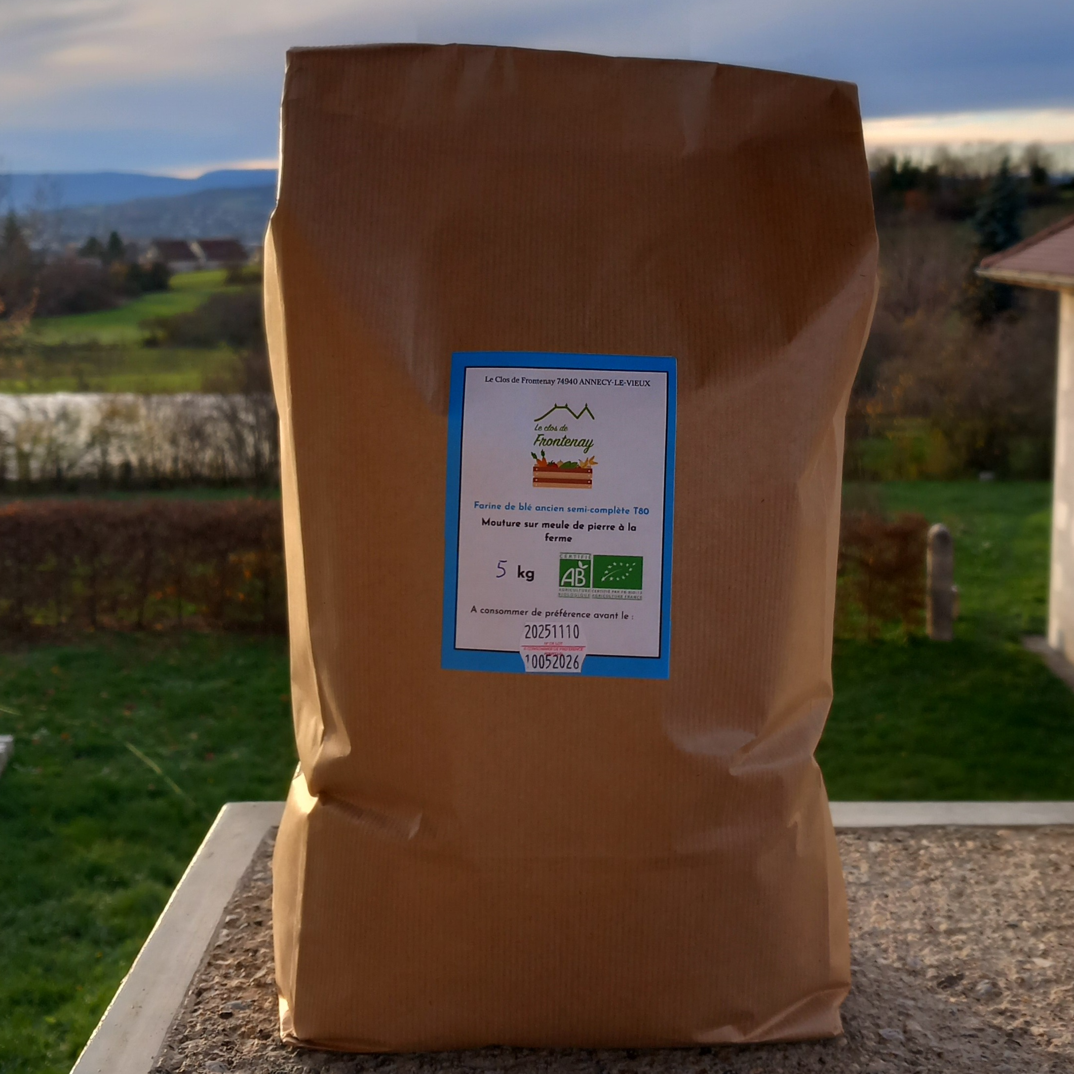 Farine de blé de population "ancien" semi complète T80 - 5kg