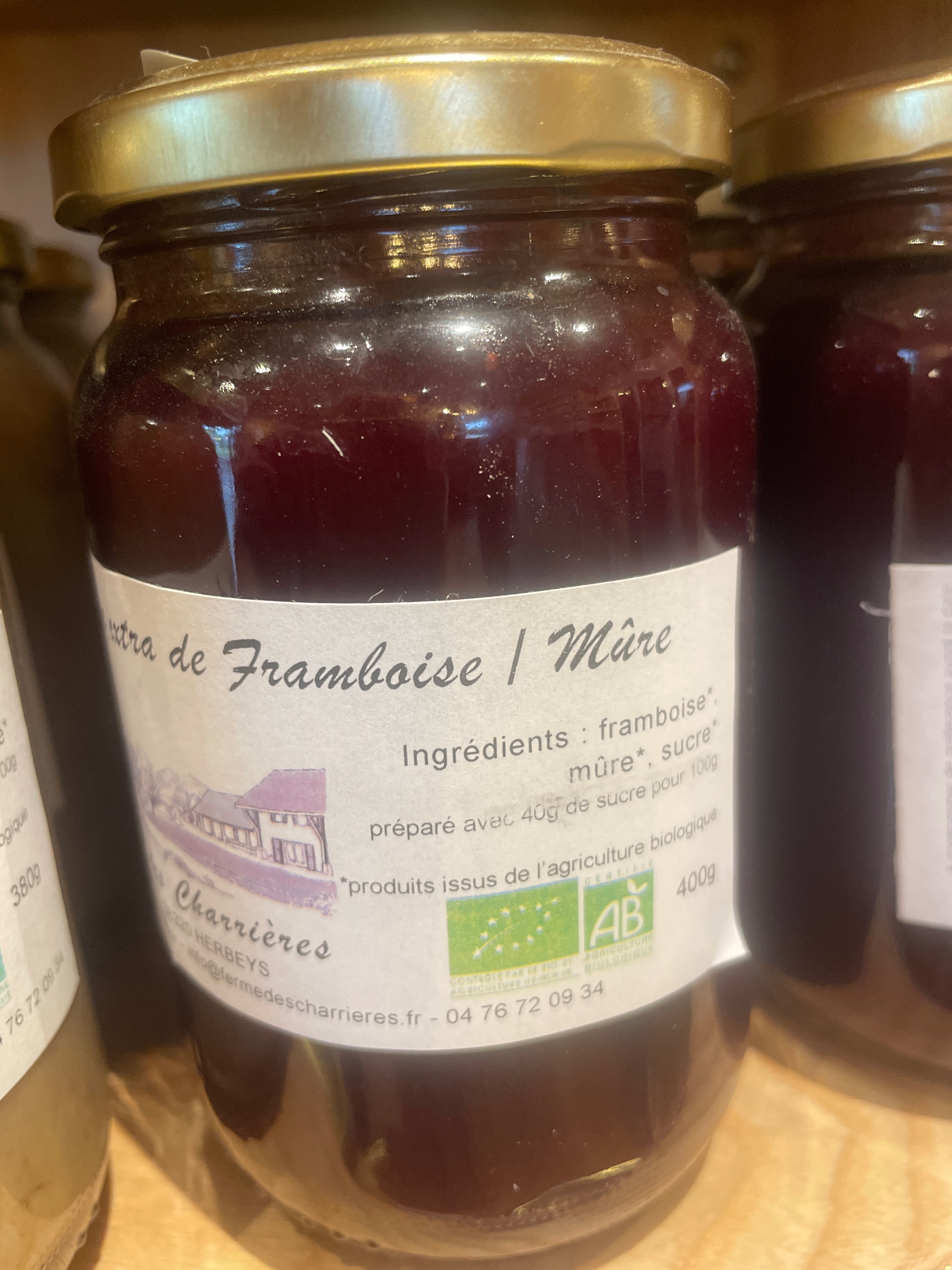 Confiture extra de framboise-mure - 380g