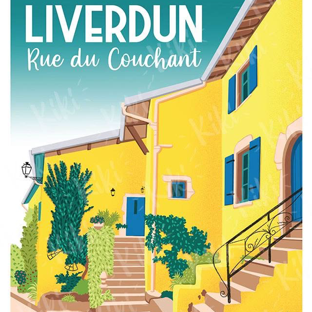 AFFICHE LIVERDUN "RUE DU COUCHANT"