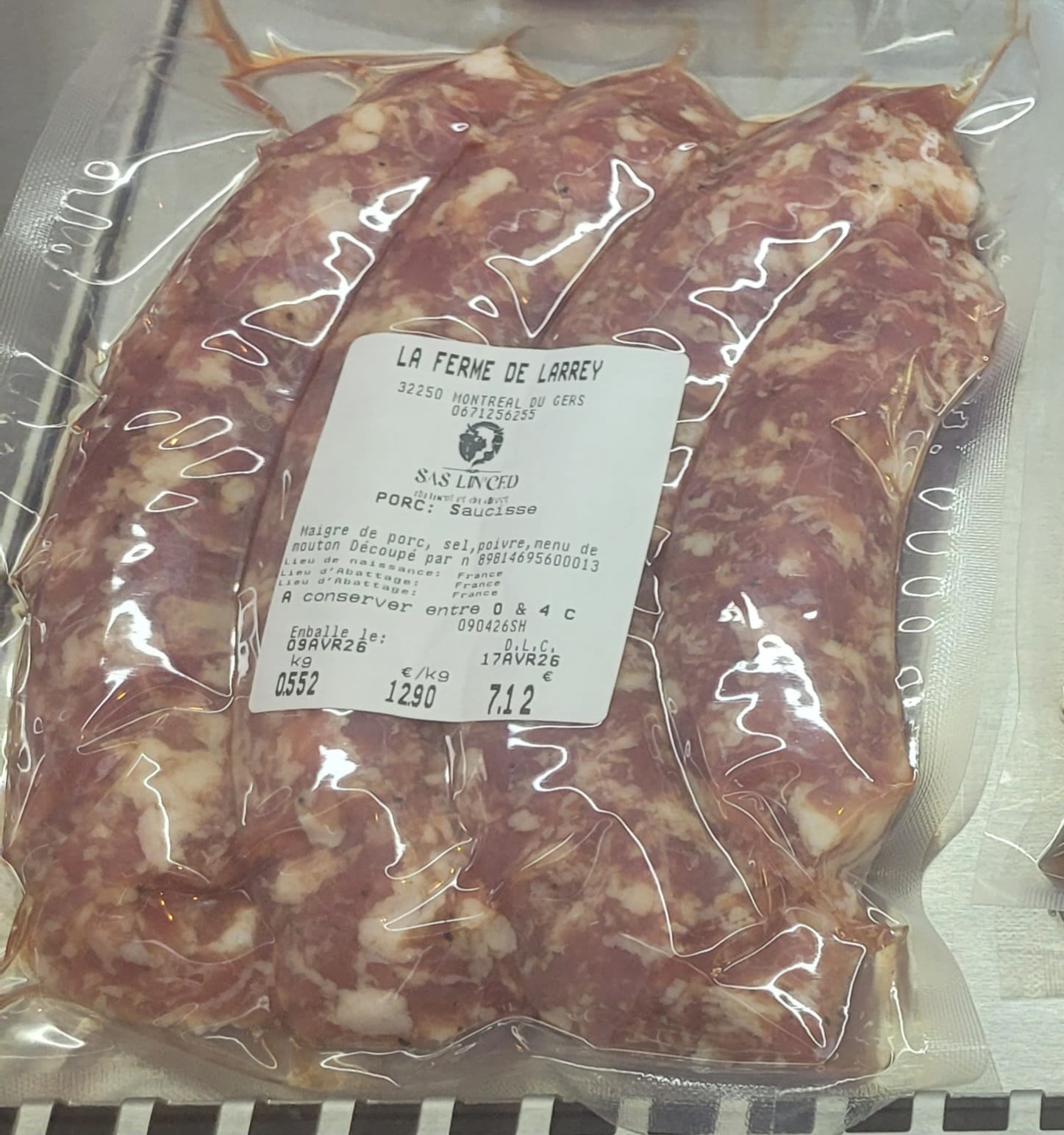 SAUCISSE DE TOULOUSE (selon disponibilité) - 500g