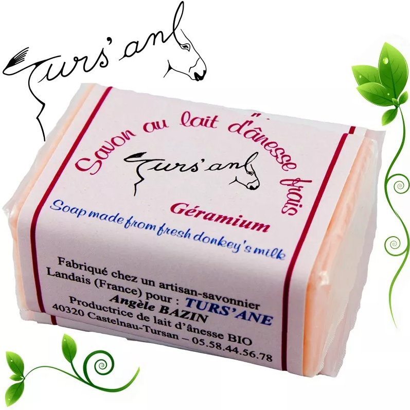 SAVON AU LAIT FRAIS D'ANESSE BIO GERANIUM - 100g