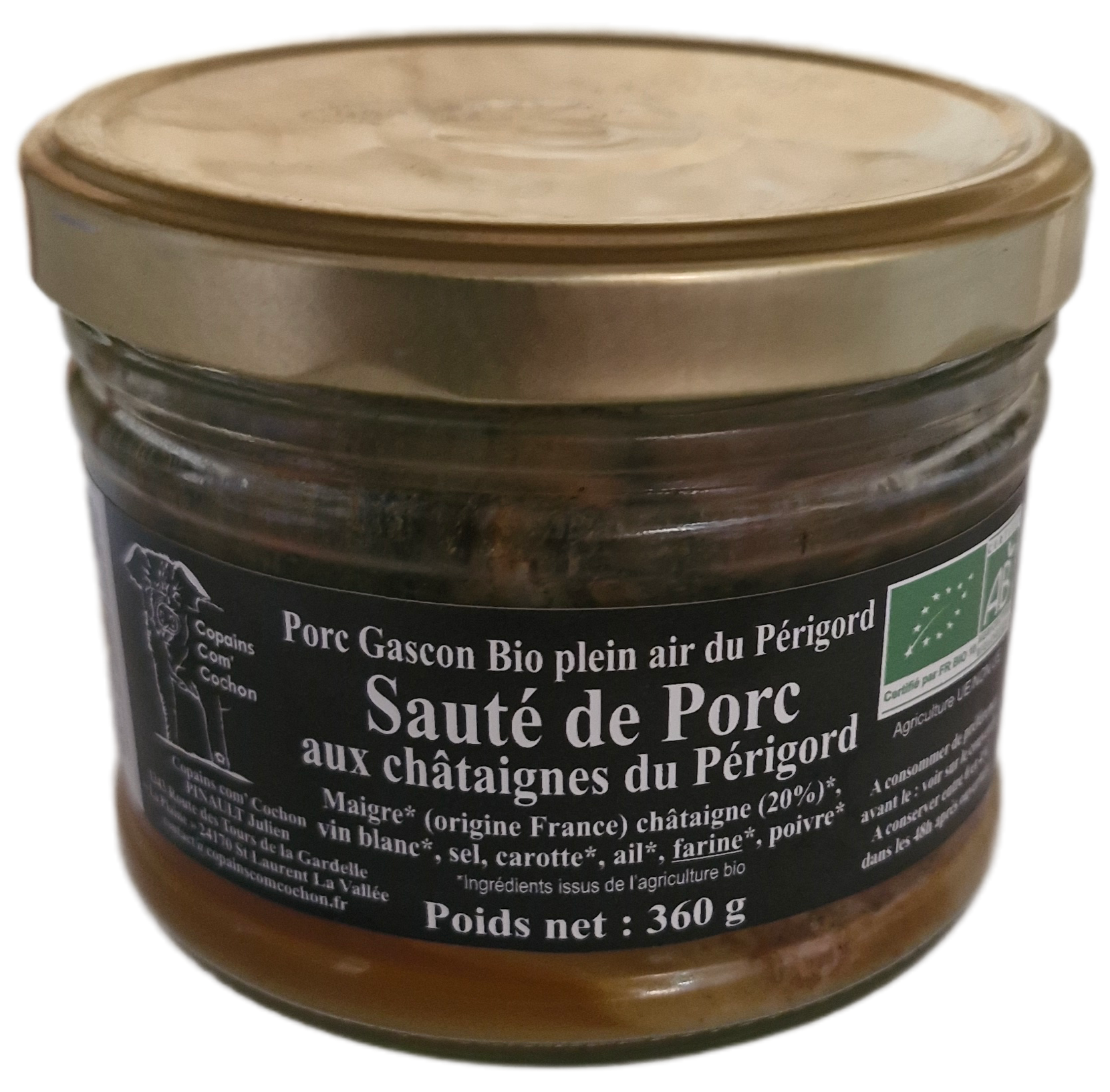SAUTE DE PORC GASCON BIO AUX CHATAIGNES DU PERIGORD - 360g