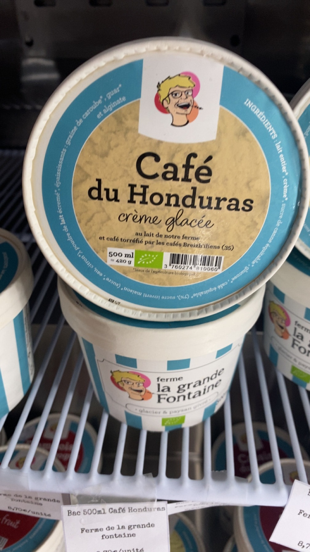 Crème glacée Café du Honduras 500 ml