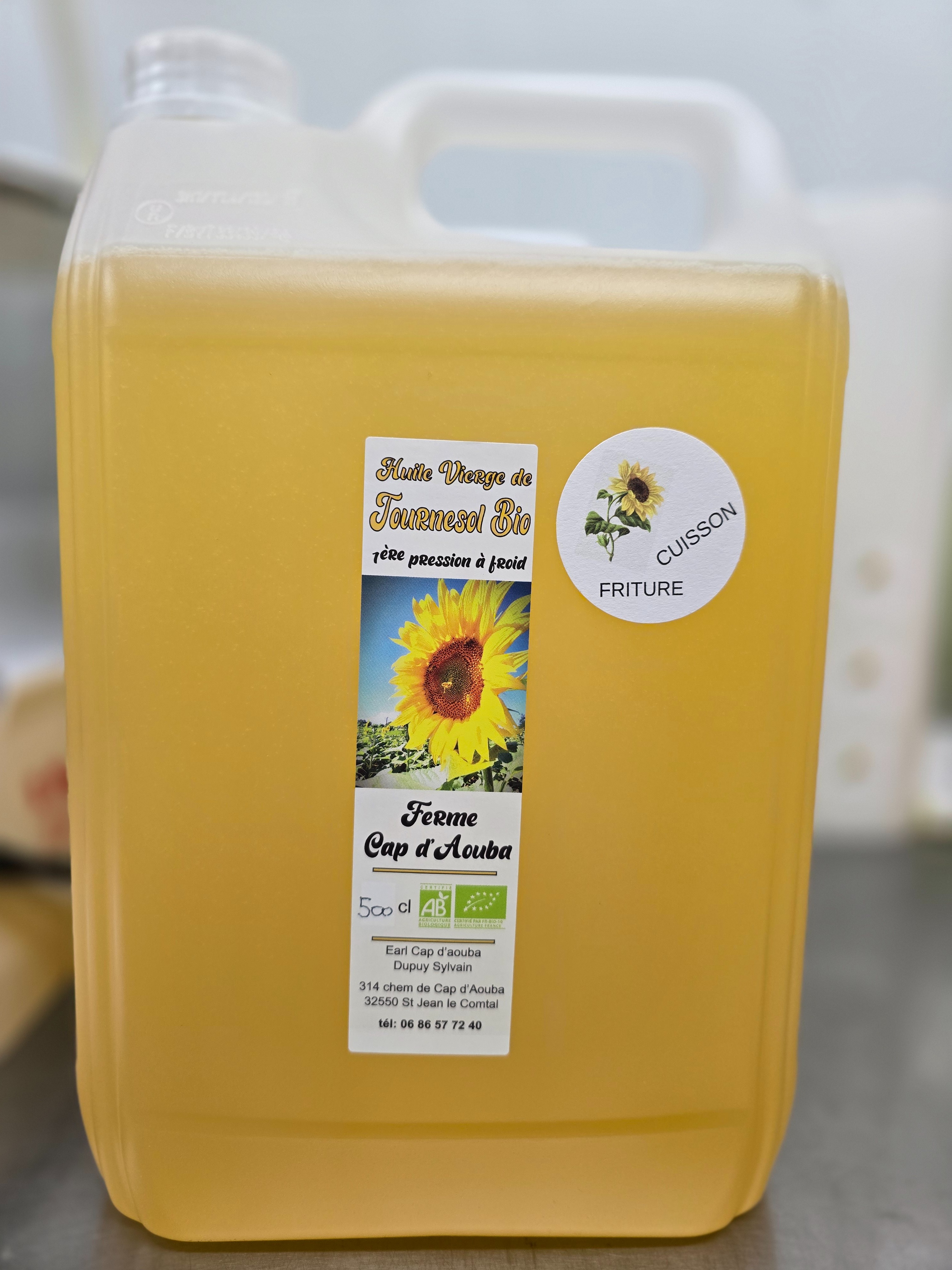 Huile de tournesol oléique bio - 5l