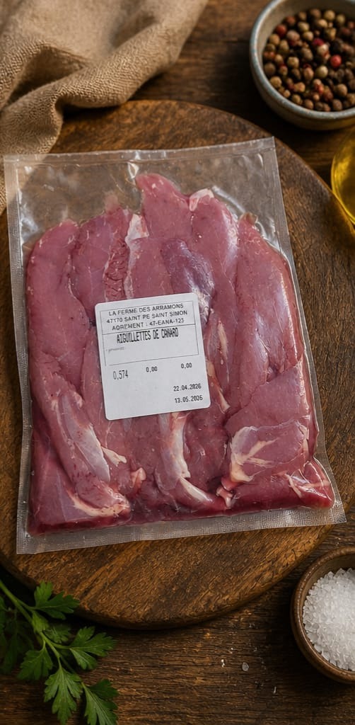 AIGUILLETTES DE CANARD DE BARBARIE - 550g