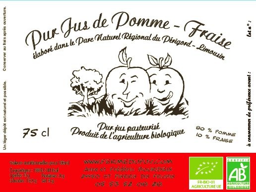 carton de 12 bouteilles de jus de pomme-fraise 75cl - 13,2kg