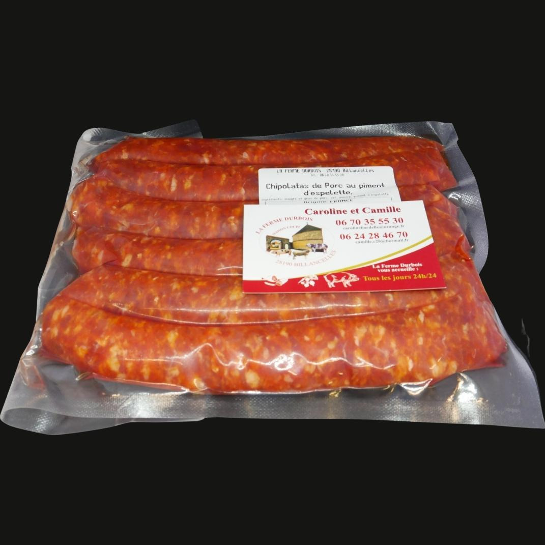 Chipolatas au piment d’espelette x6 - 0,5kg