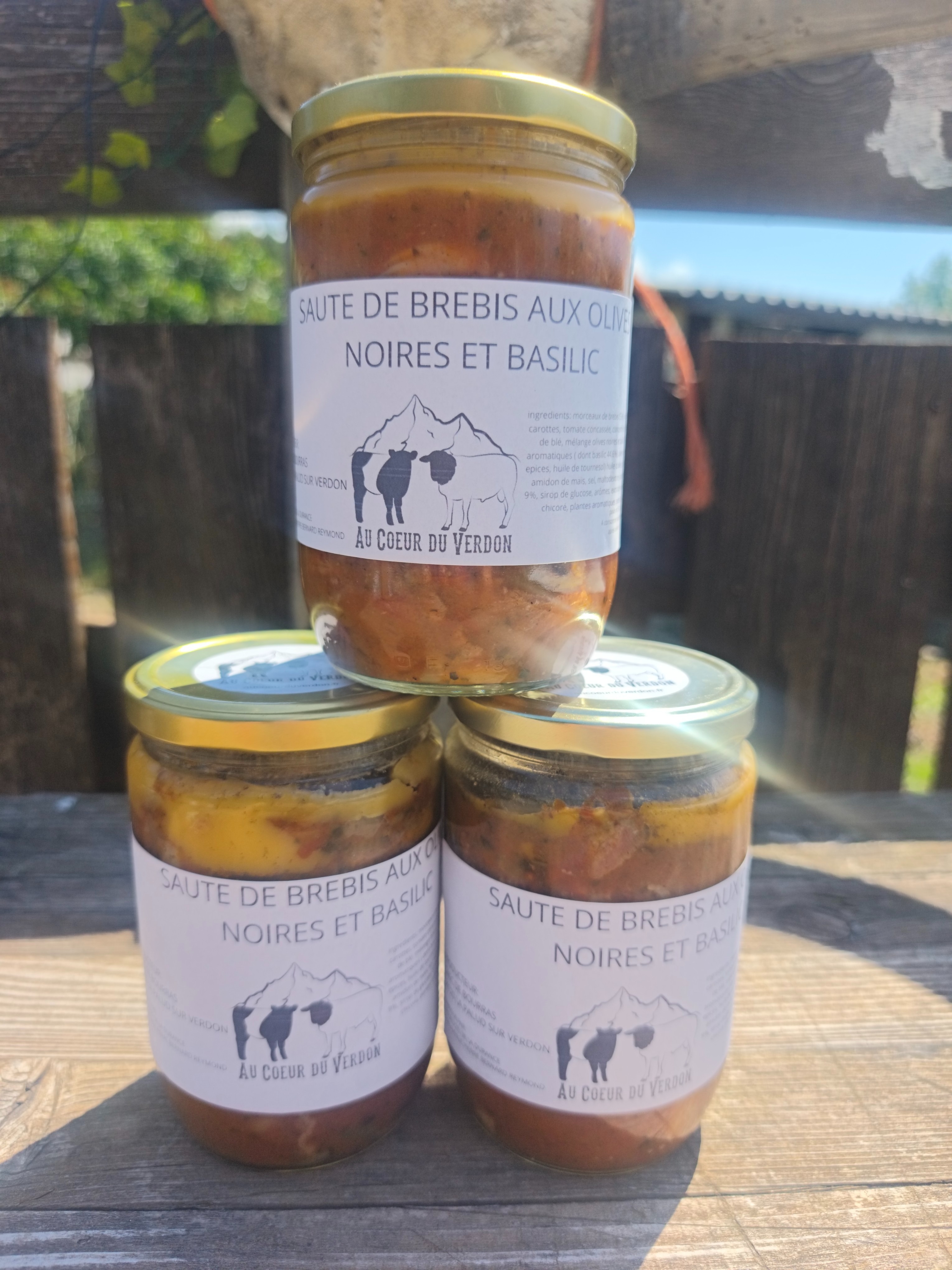 sauté de brebis aux olives noires et basilic - 570g