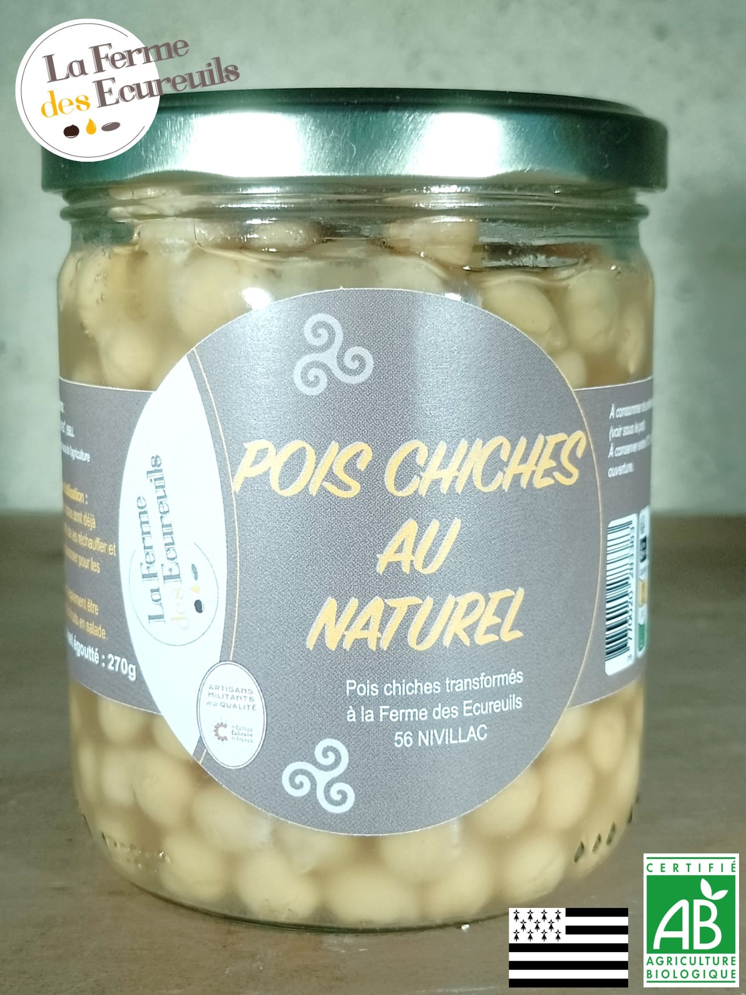 Pois chiches au naturel - 270g
