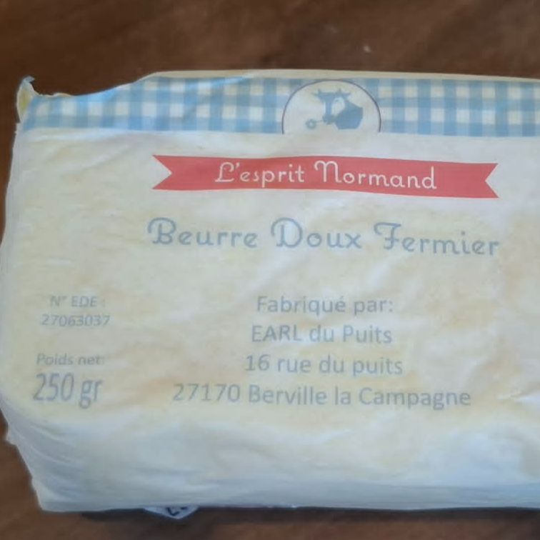 Beurre DOUX 250g - (L'ESPRIT NORMAND)- revente - 250g