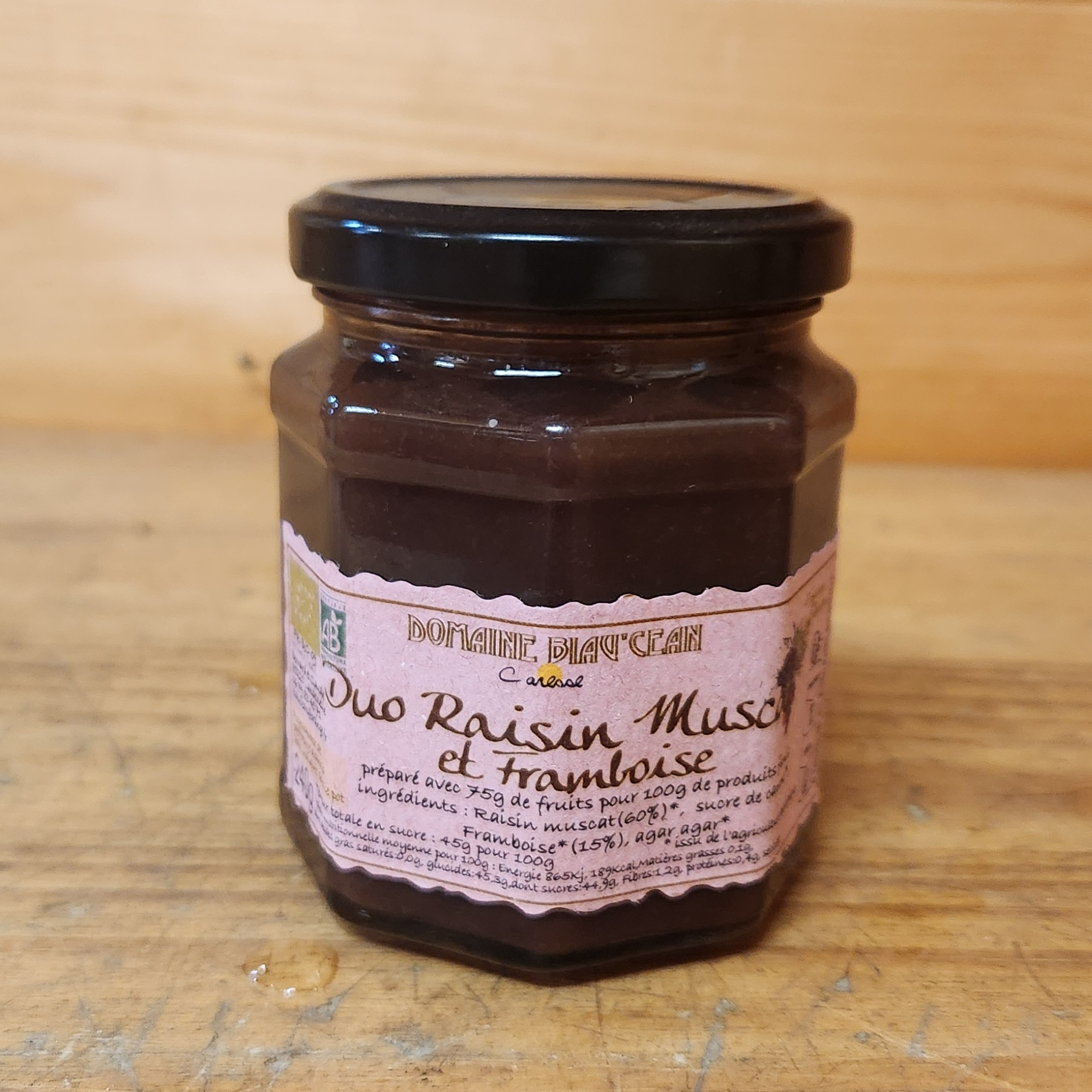 Confiture Duo Raisin Muscat et Framboise - 240g