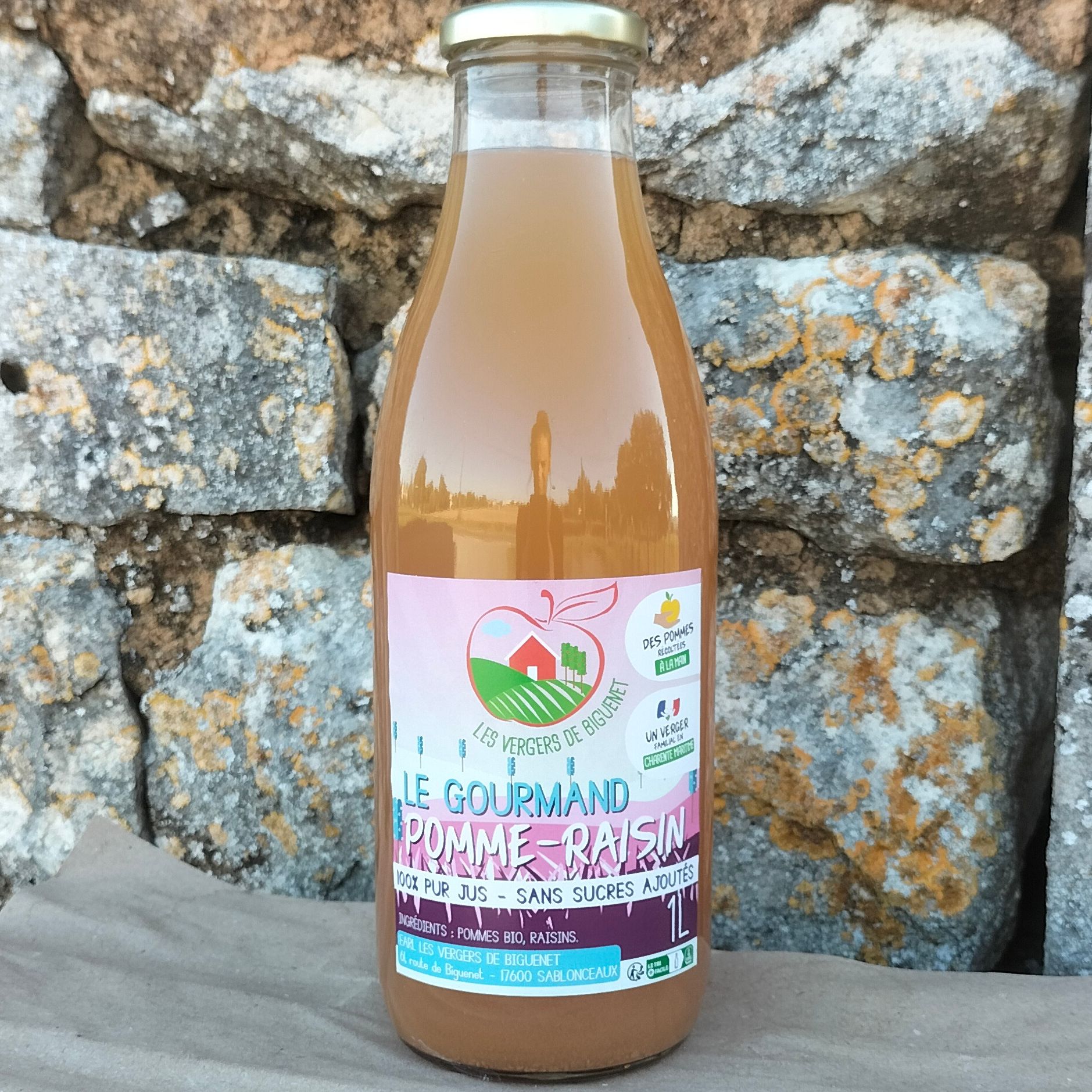 Jus de pomme raisin BIO - "Le Gourmand" -  Biguenet - 1l