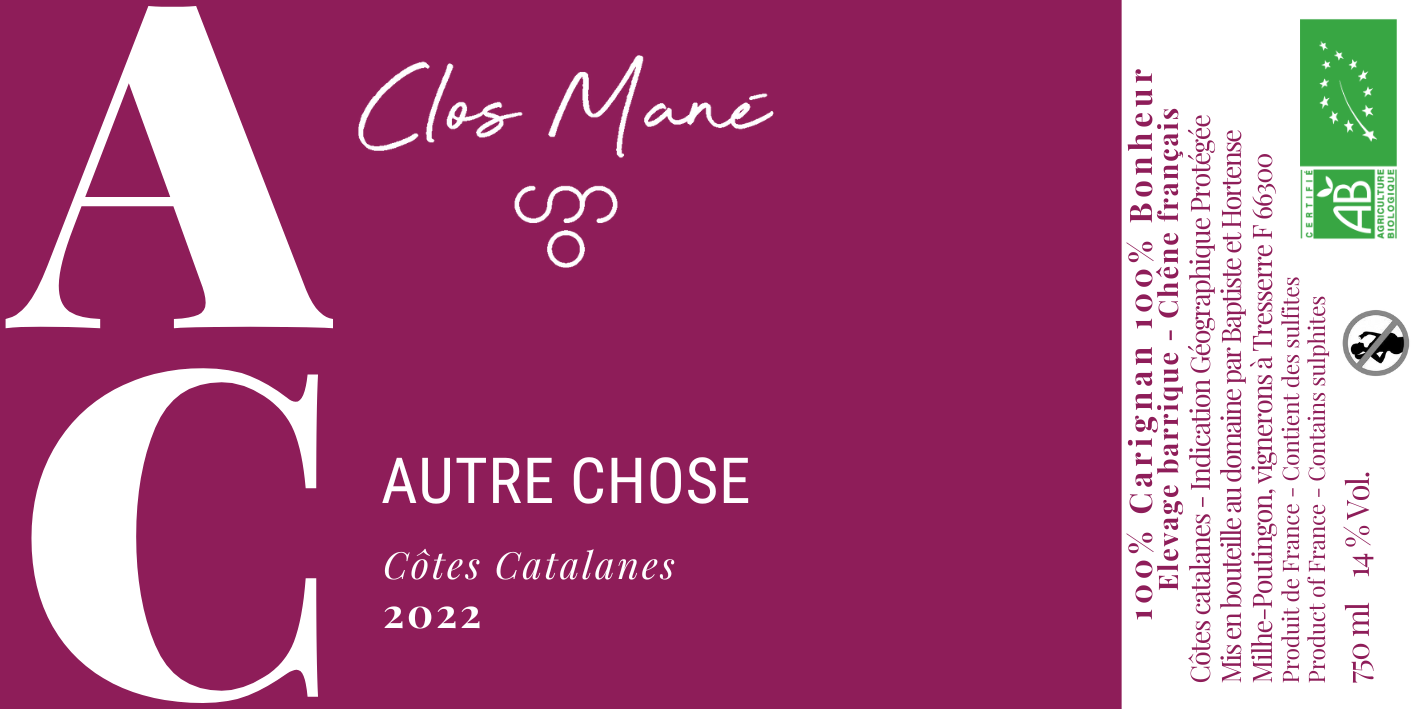 Magnum Autre Chose *2022* Vin rouge Bio IGP Côtes Catalanes