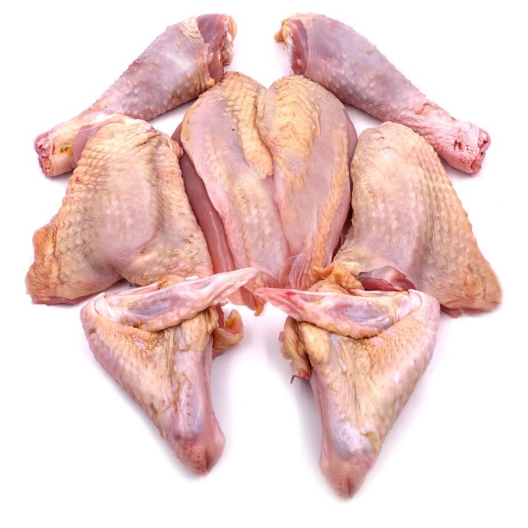 Poulet de la ferme en morceaux