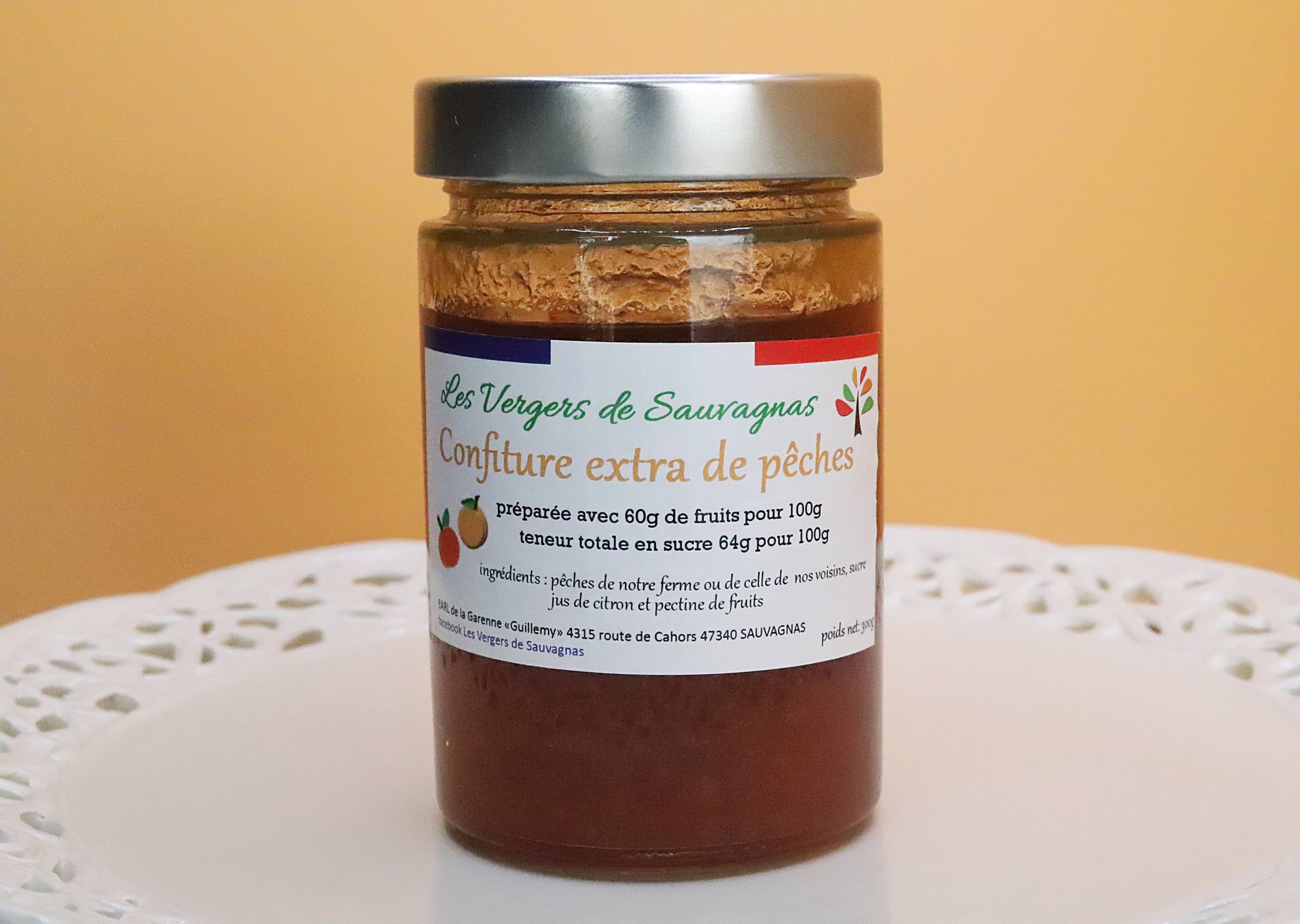 Confiture de pêches (carton) - 300g