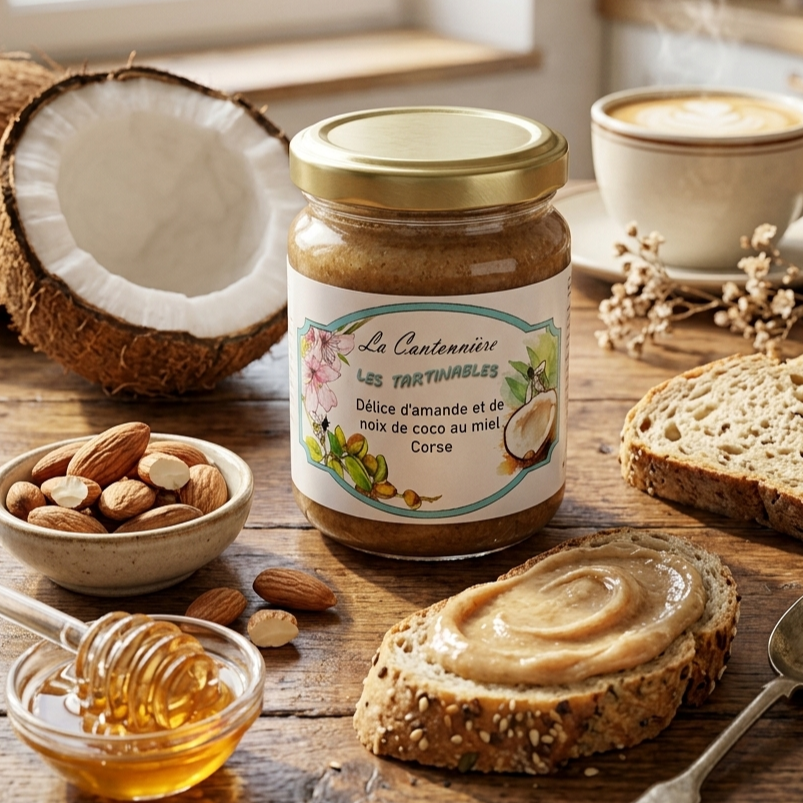 Pâte d'amande Corse à la noix de coco et au miel - 125g