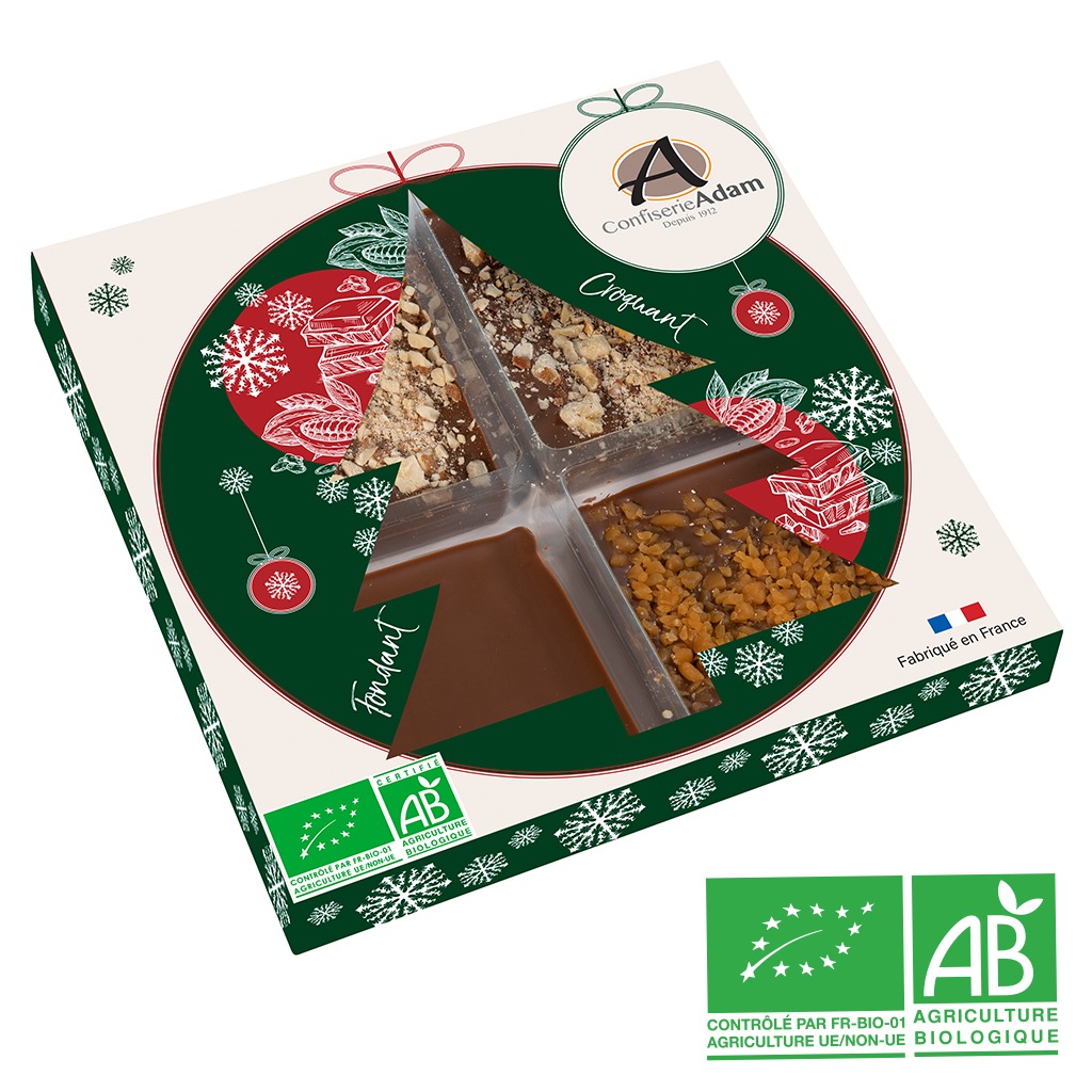 🍫 Tablette géante / Chocolat à Casser – 4 cases lait & noir BIO