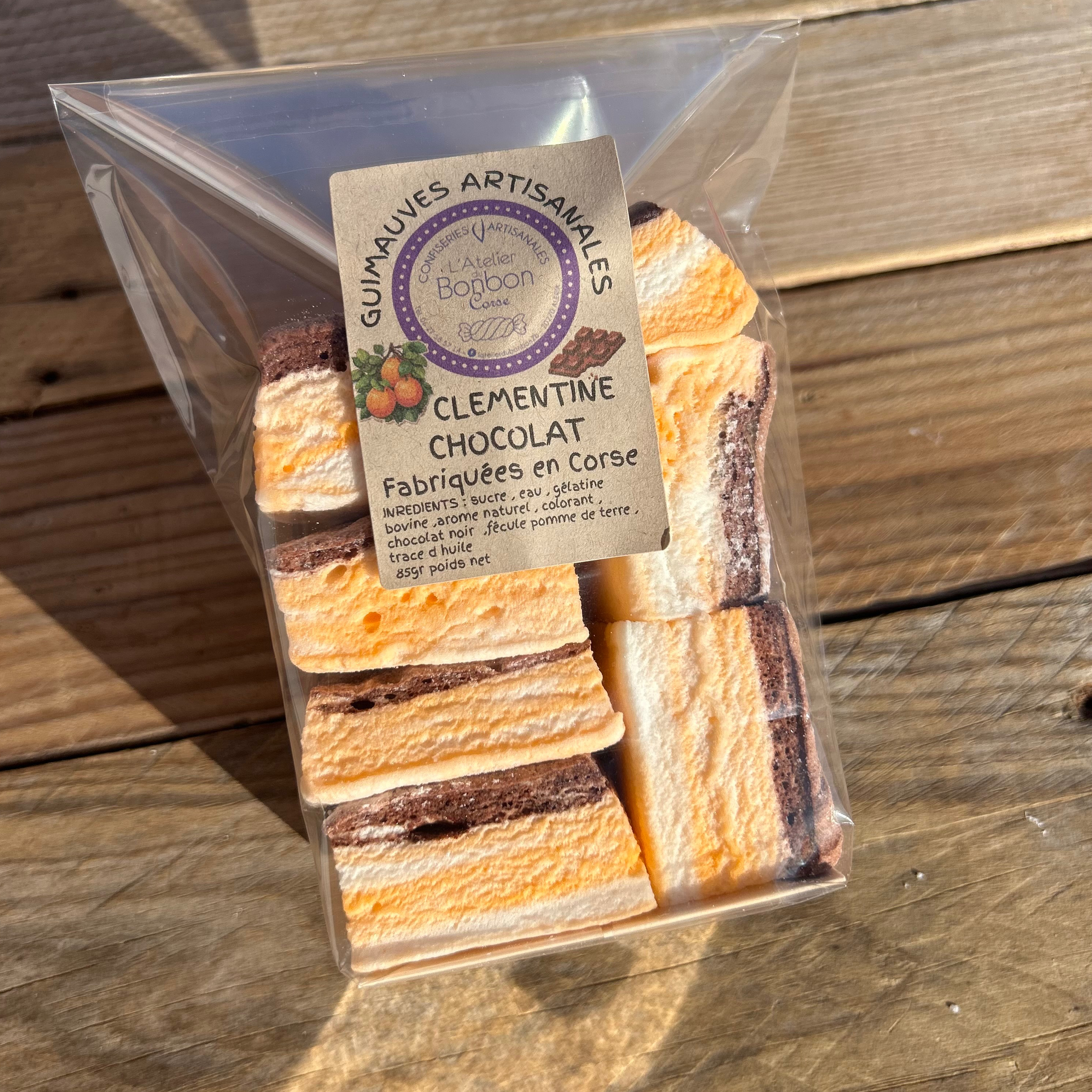 Guimauves artisanales bi-goût - Clémentine/Chocolat - 85g
