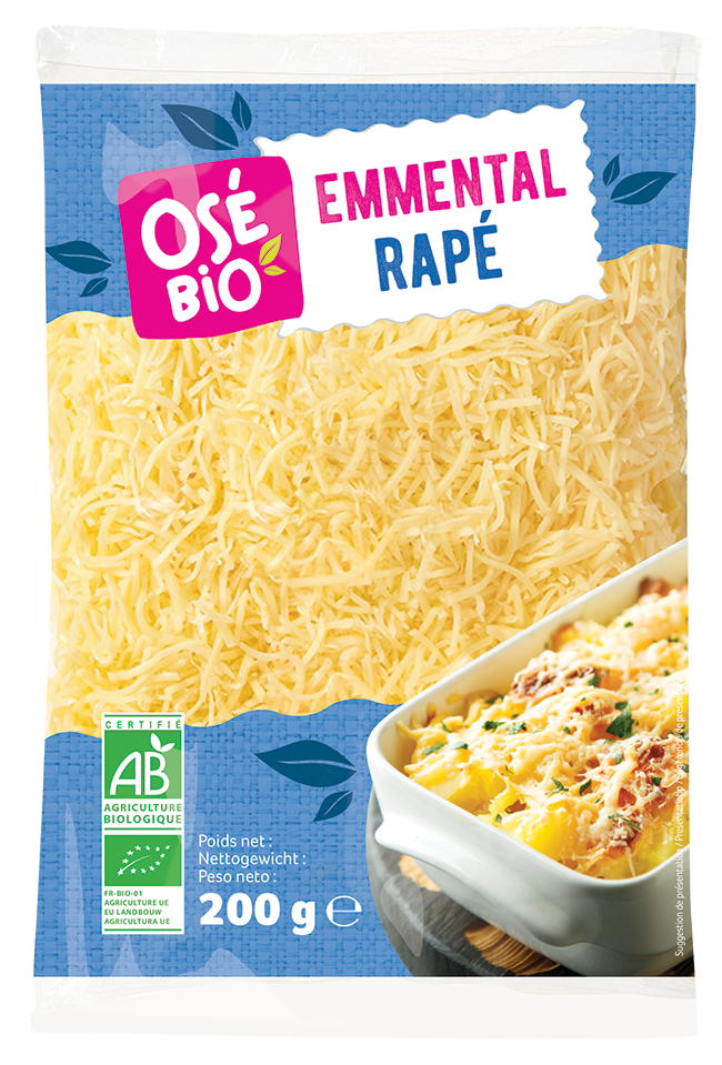 Emmental râpé au lait pasteurisé - 200g