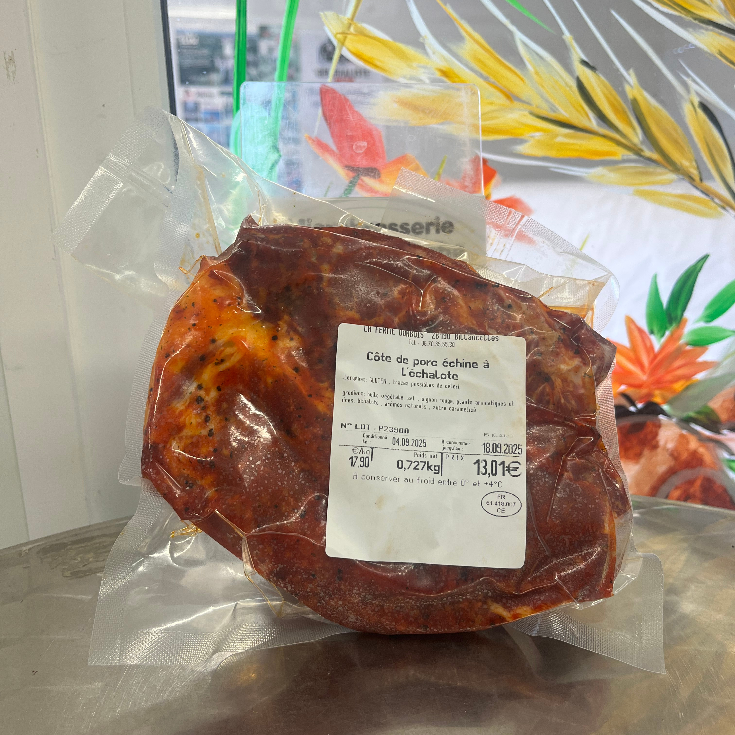 Cotes de Porc Echine à l'échalote  | ferme durbois - 0,75kg