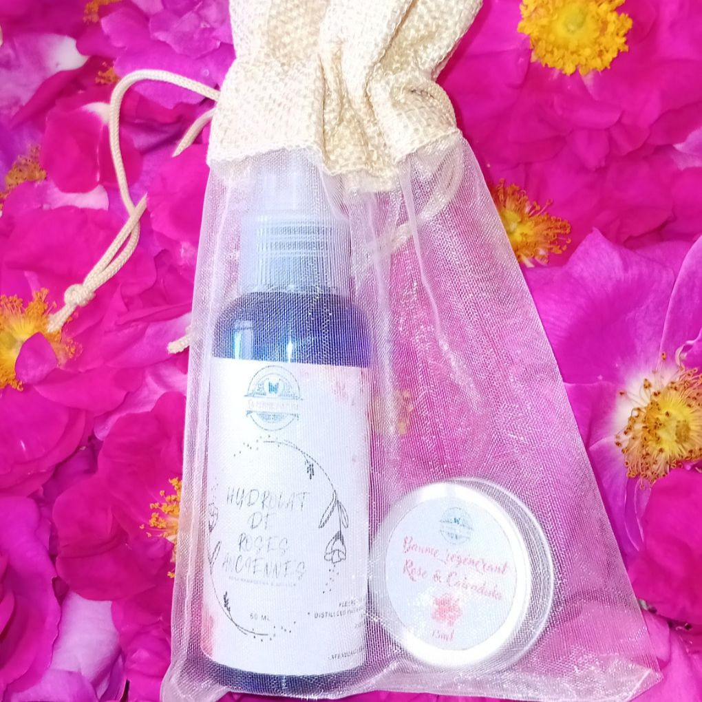 Kit découverte Hydrolat de Roses 50ml + baume Rose & Calendula