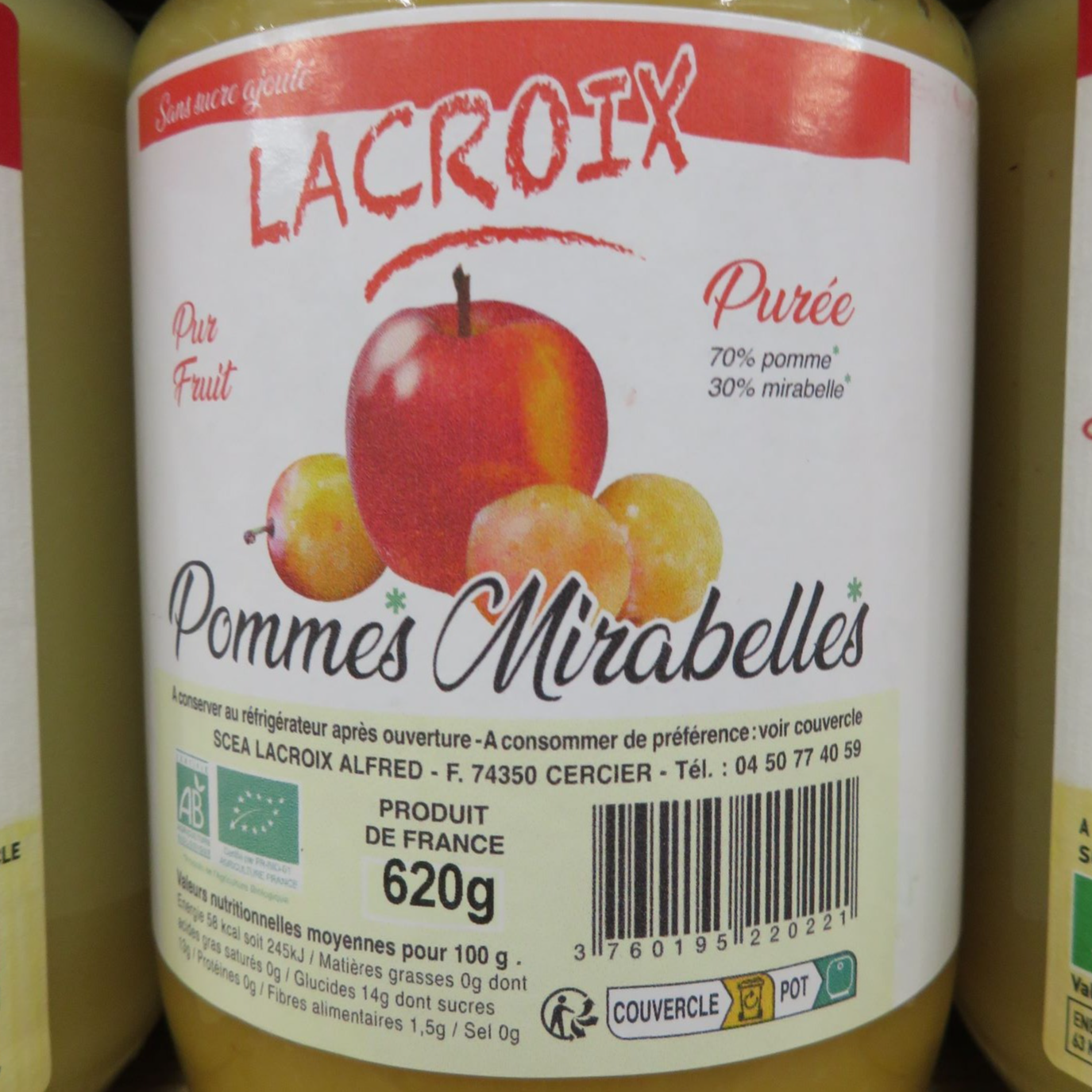 Compote pomme-mirabelle Bio