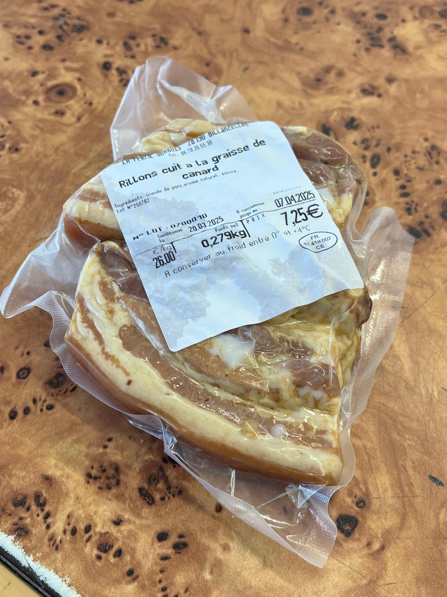 Rillons  de porc - 0,12kg