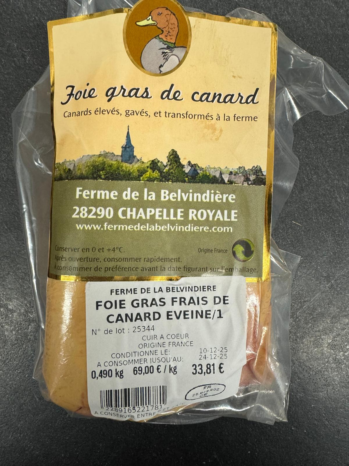 Foie gras cru LA BELVINDIERE - 490g