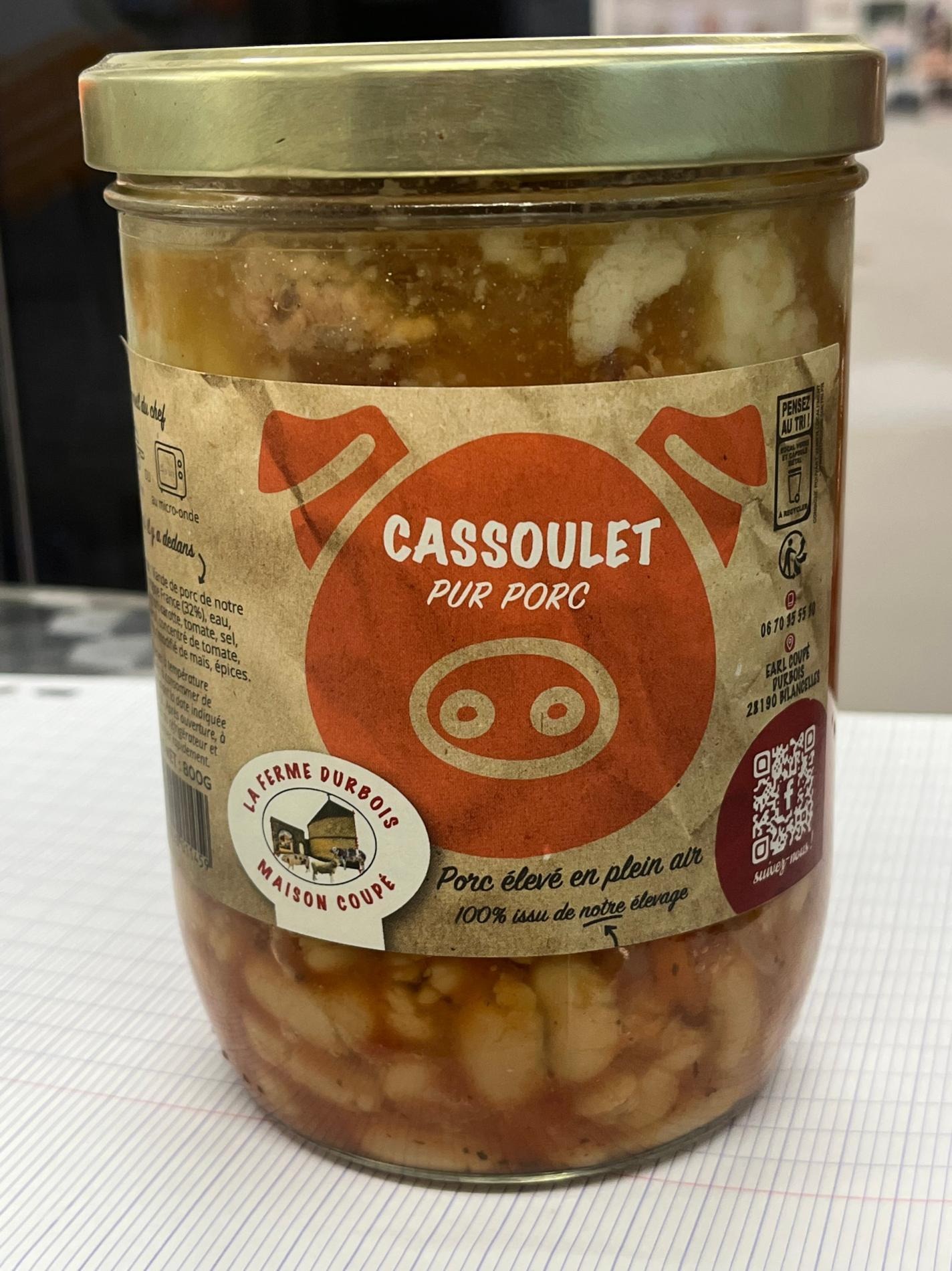 Cassoulet de porc fermier | ferme durbois - 800g