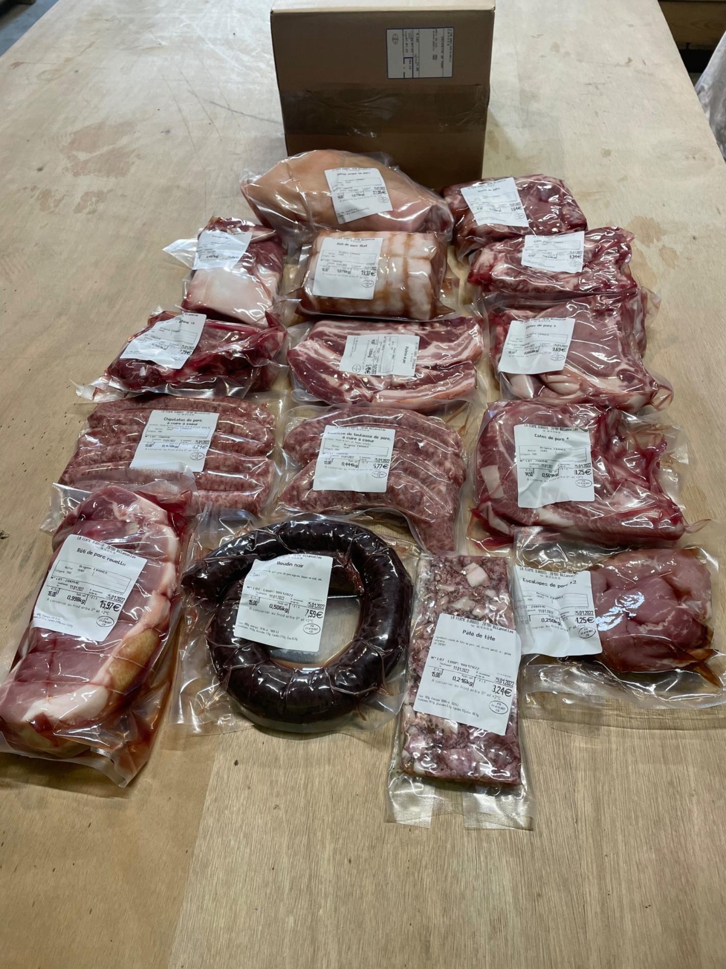 Colis de porc fermier  tradition - 10kg