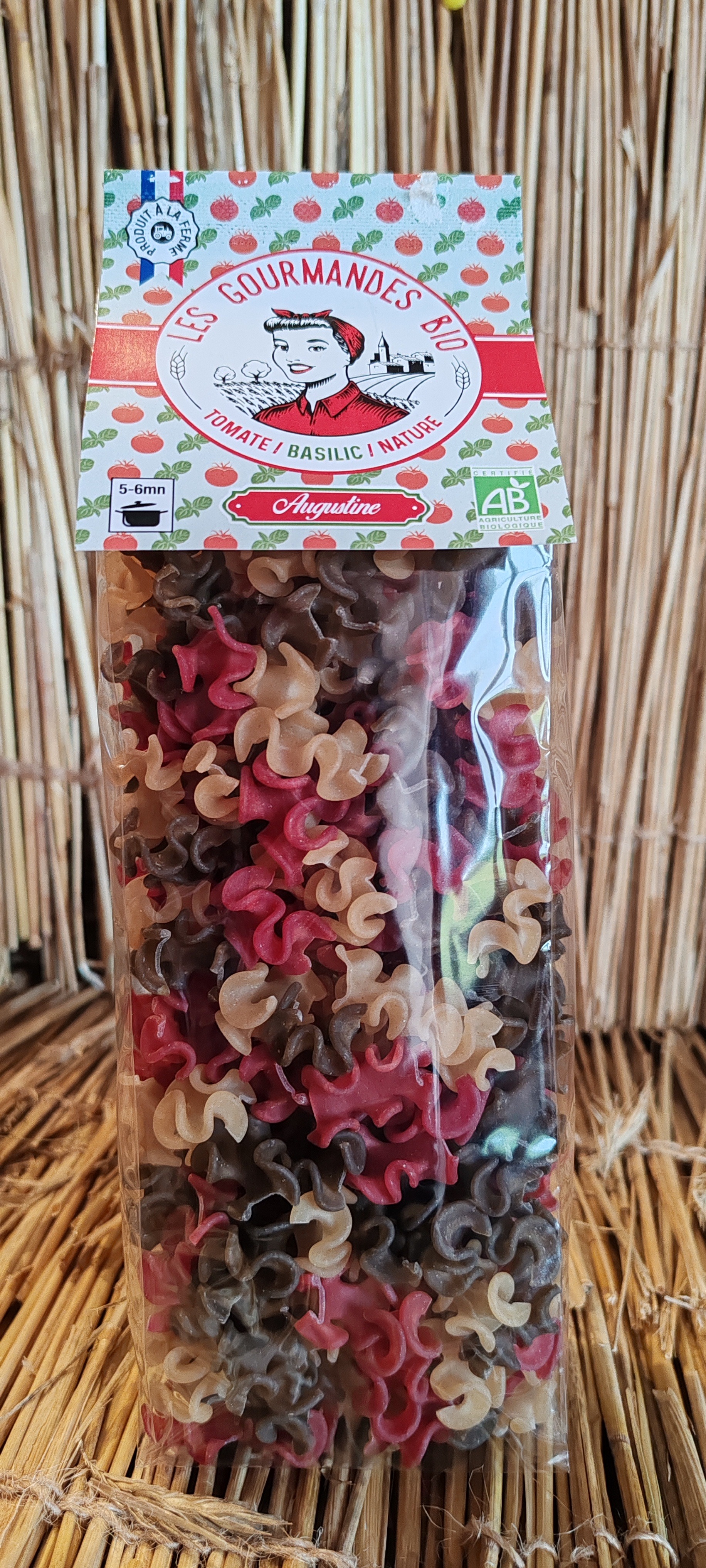 Pâtes Bio Locale Tomate Basilic Nature "Augustine" - 240g