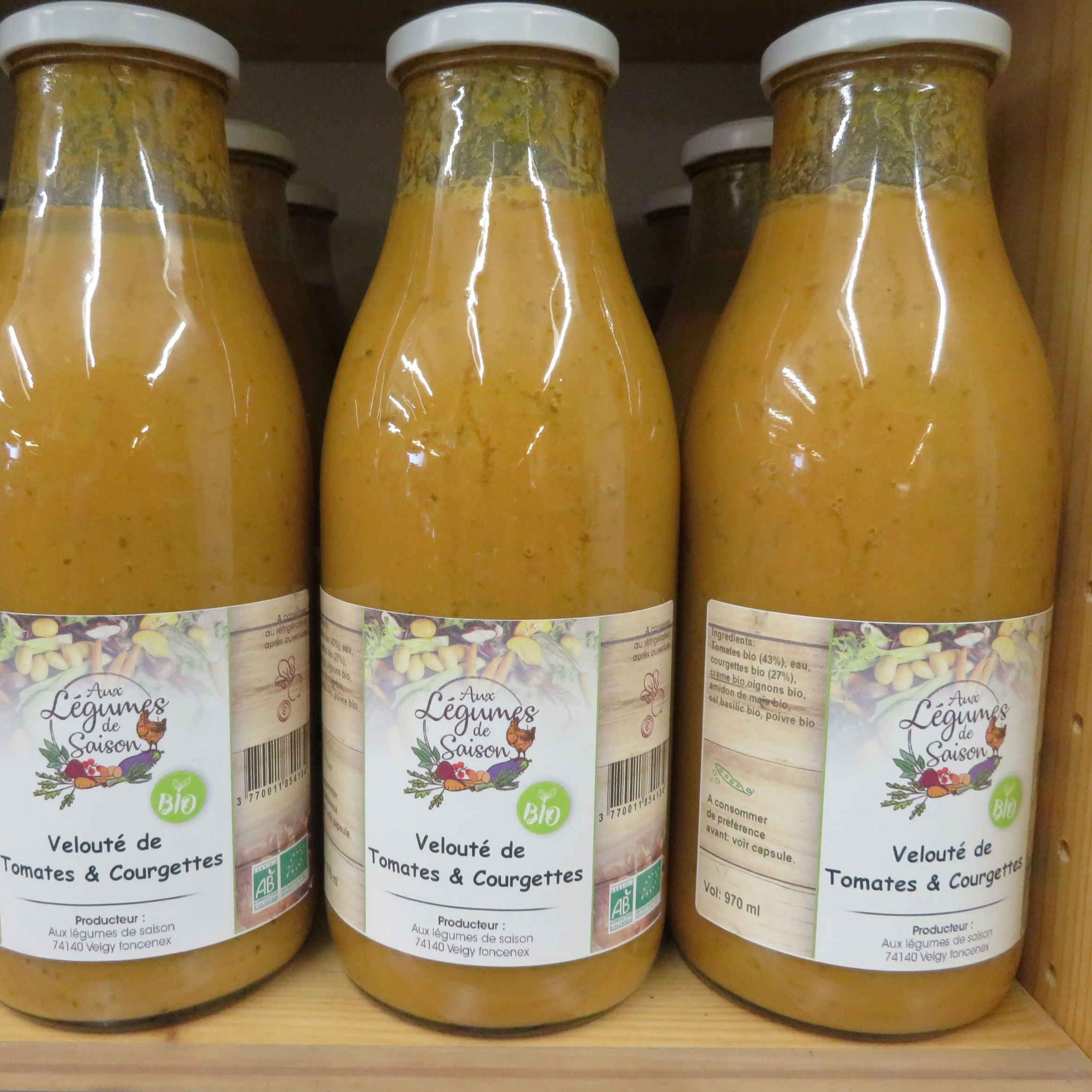 Velouté de tomates et courgettes Bio