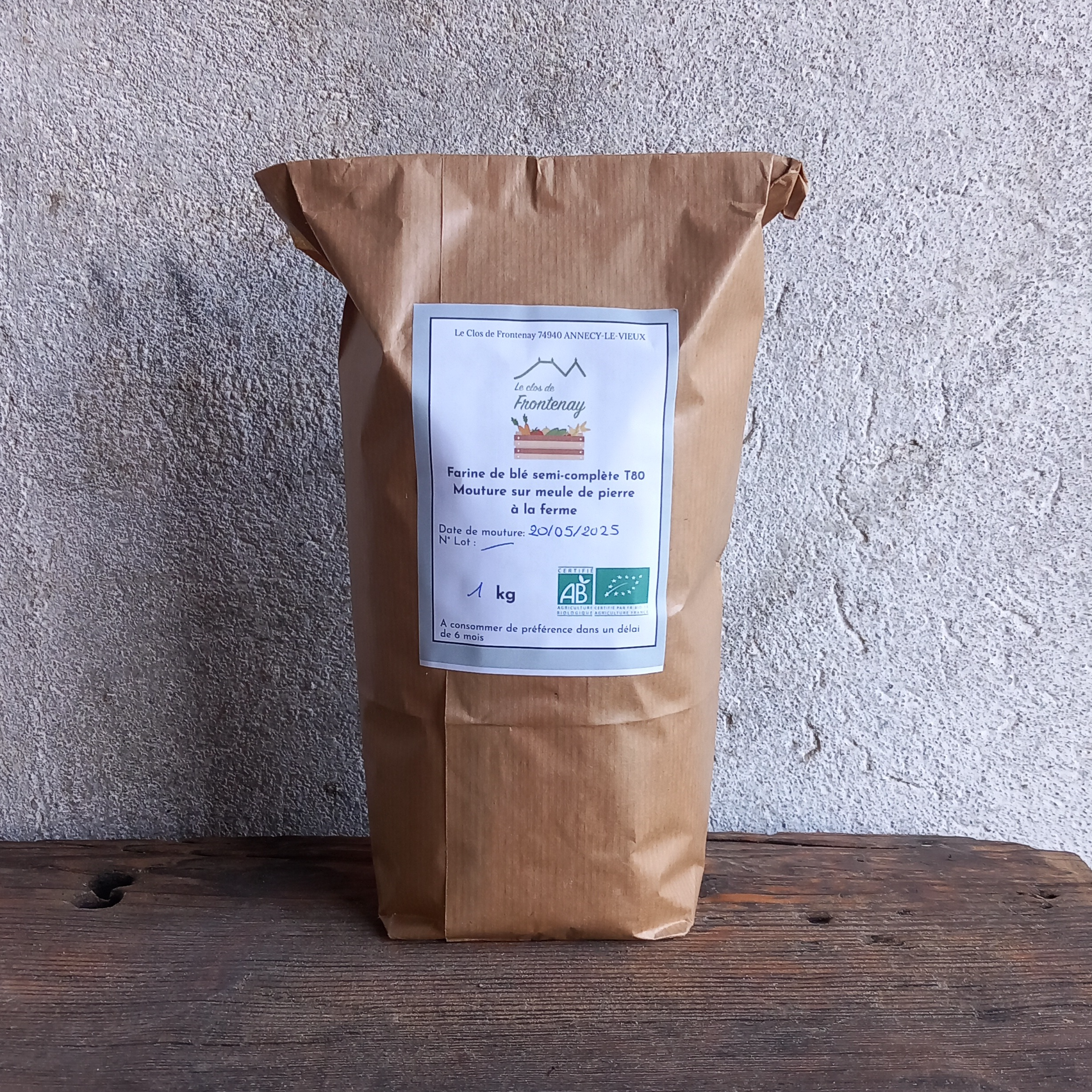 Farine de blé semi-complète T80 - 1kg