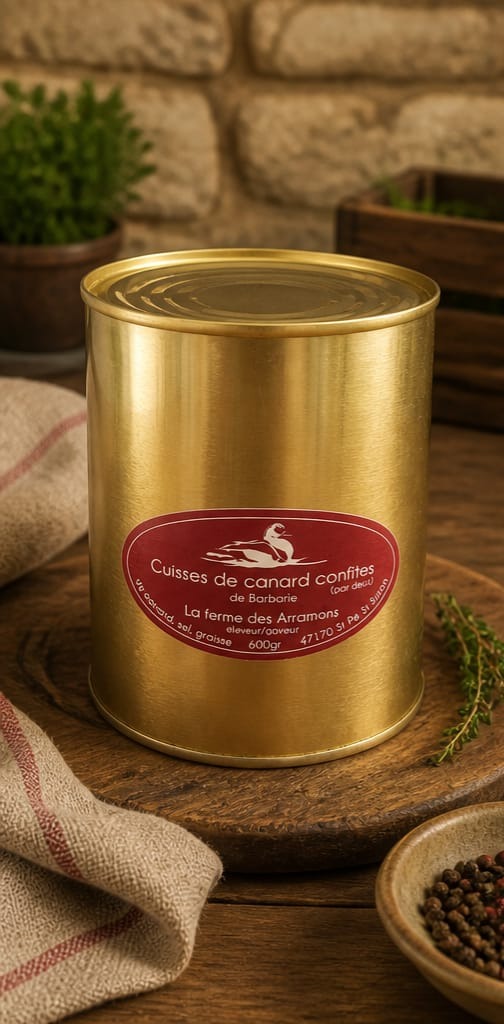 CONFIT DE CUISSE DE CANARD DE BARBARIE (Conserve) - 600g