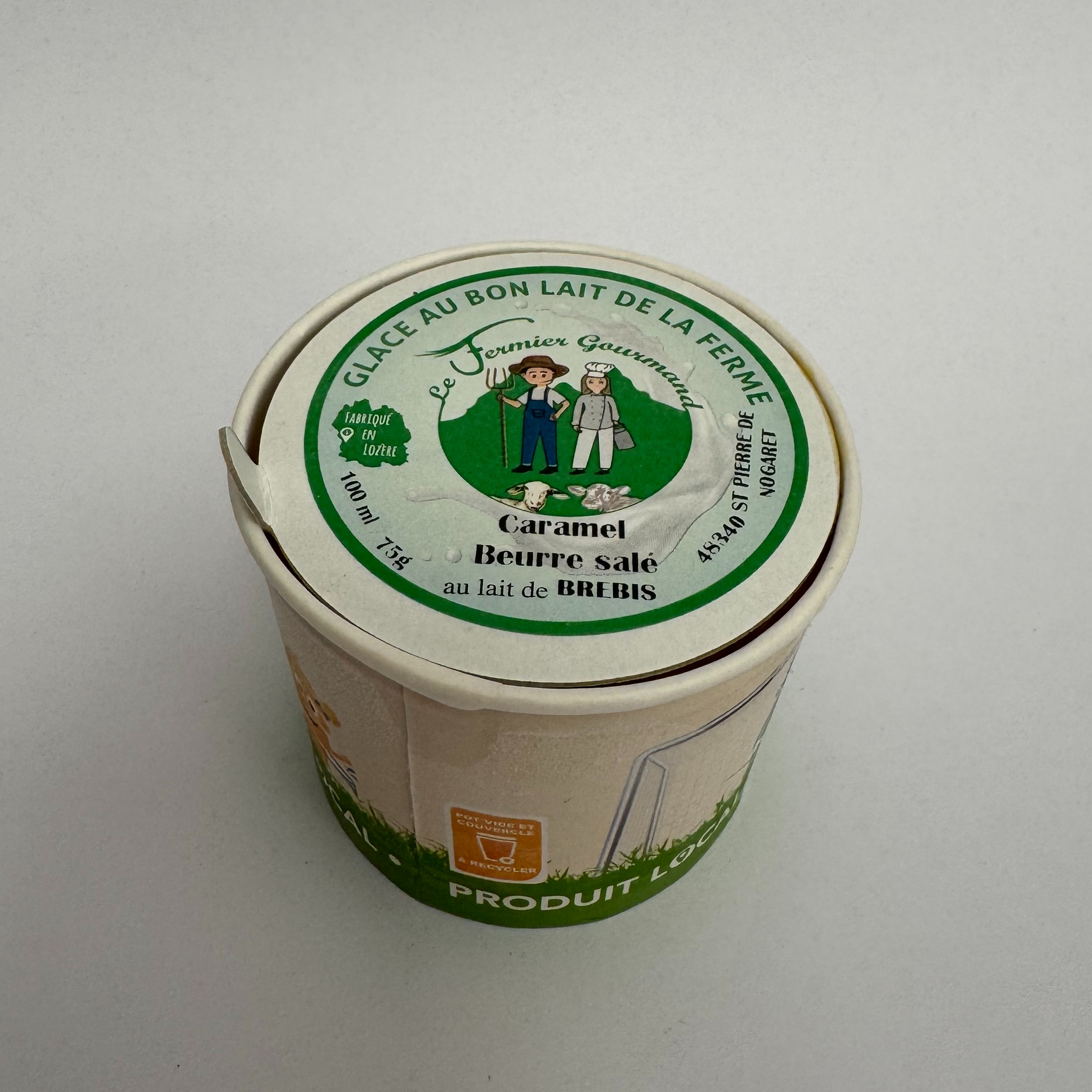 Crème glacée Brebis Caramel beurre salé