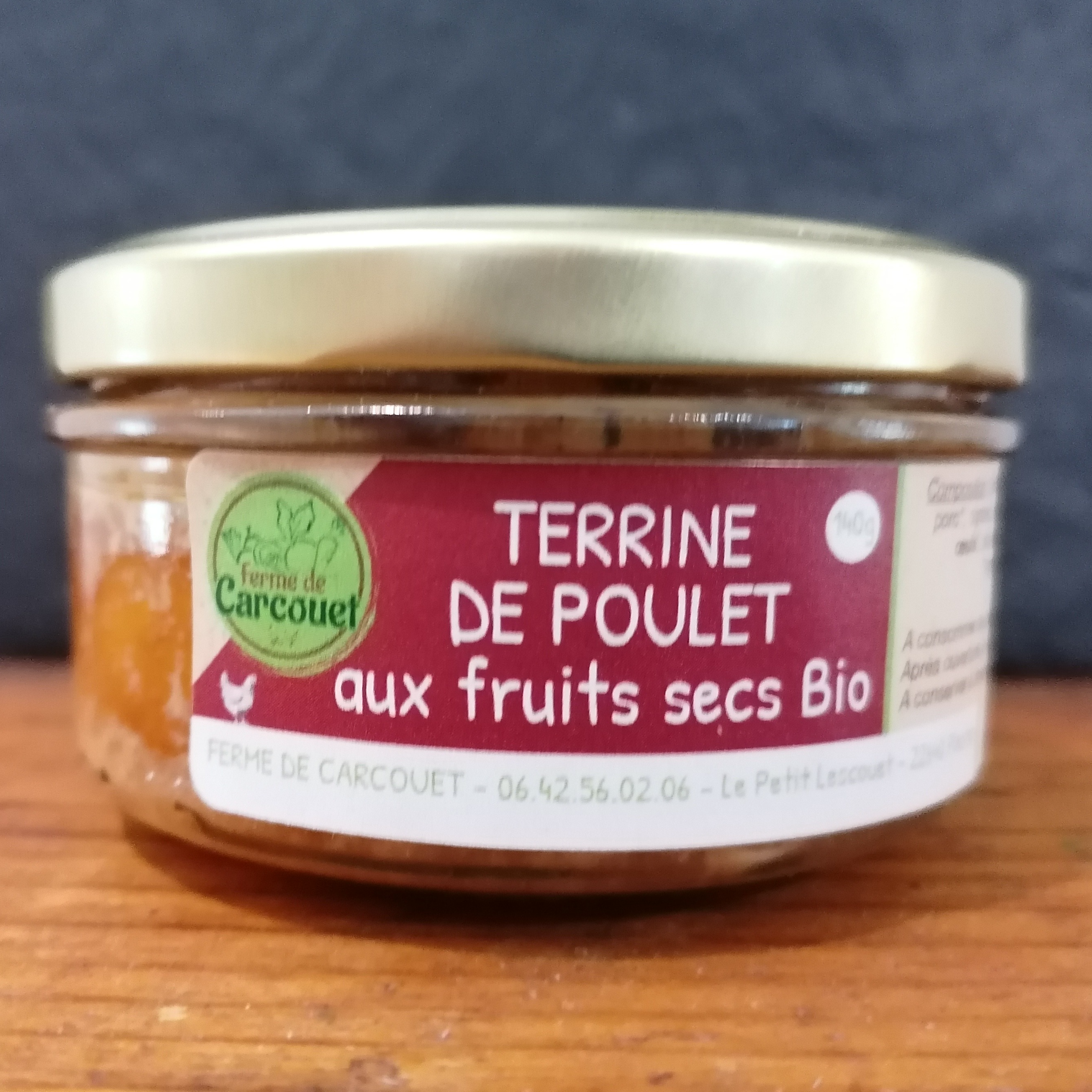Terrine de poulet aux fruits secs - 140g