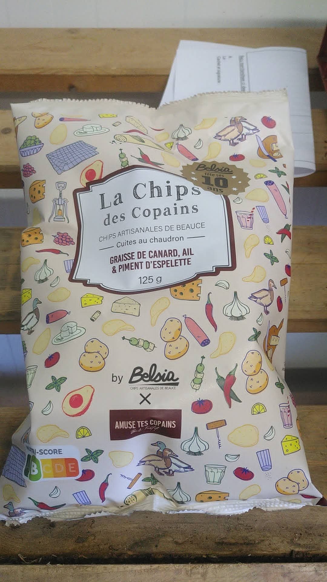 chips Belsia des copains graisse de canard, ail, piment