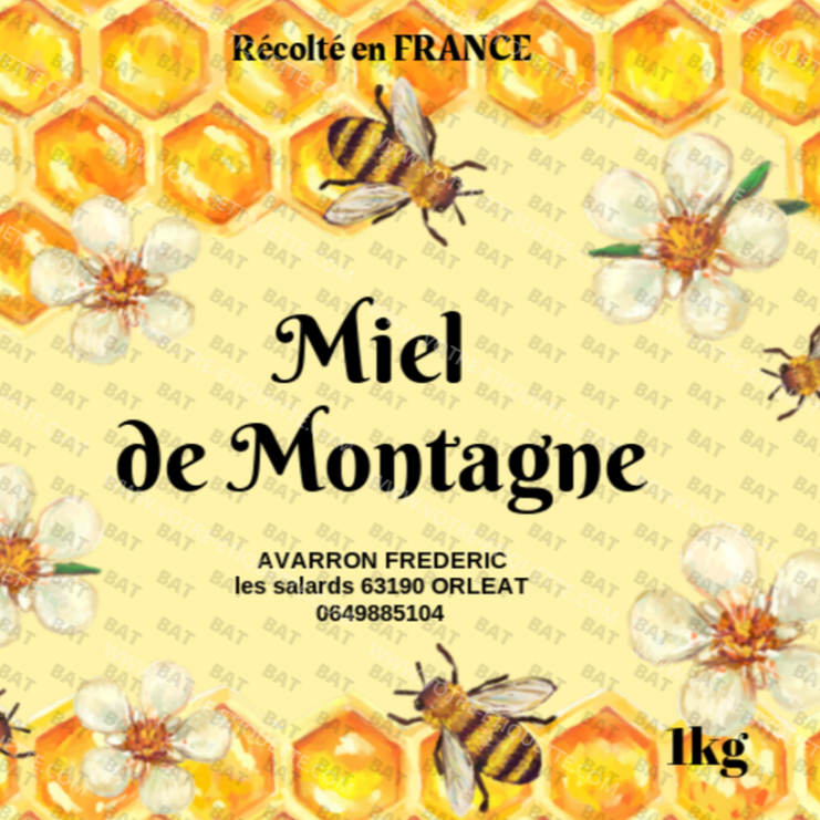 Miel de Montagne (pot de 1 Kg)