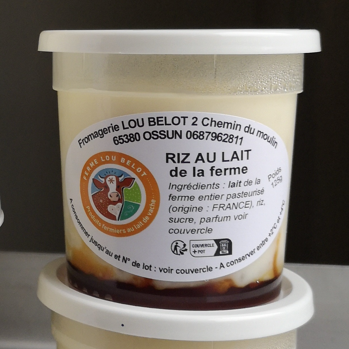 RIZ au LAIT CARAMEL pot individuel - 125g