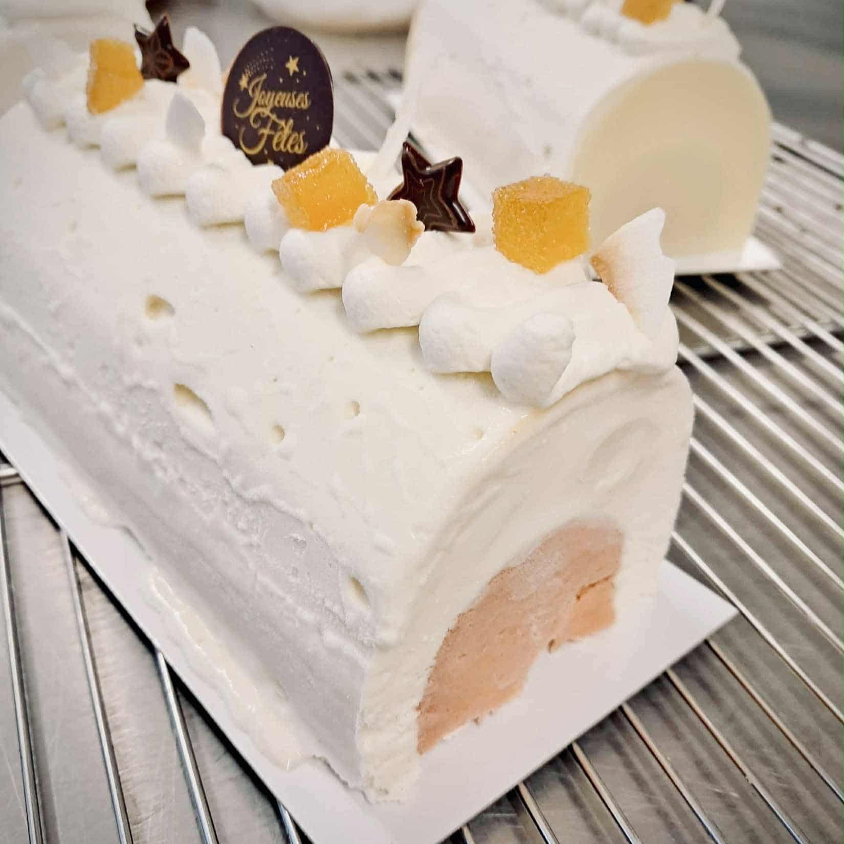 Bûche glacée Coco hibiscus passion banane 6/8 pers