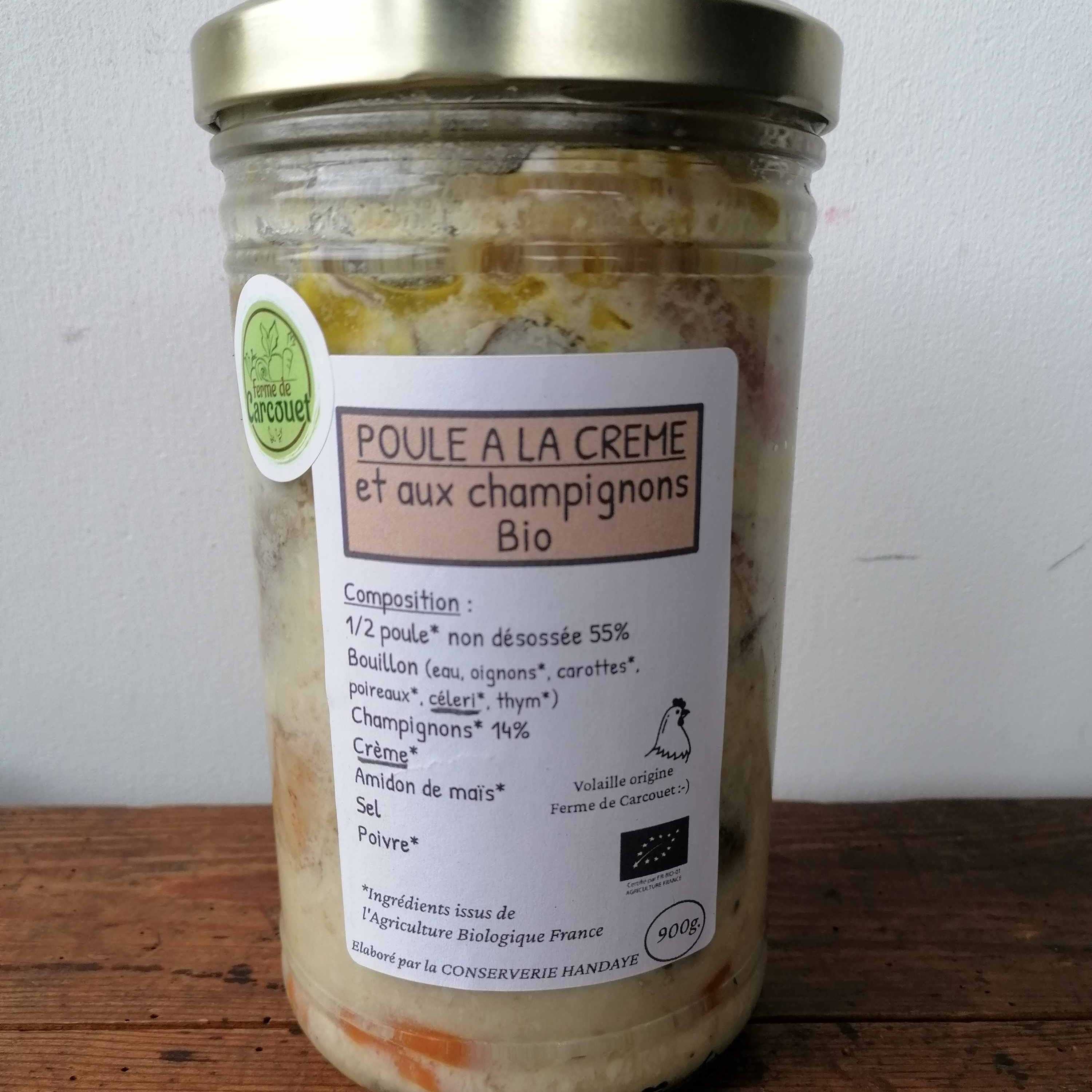 Poule à la crème et aux champignons - 900g