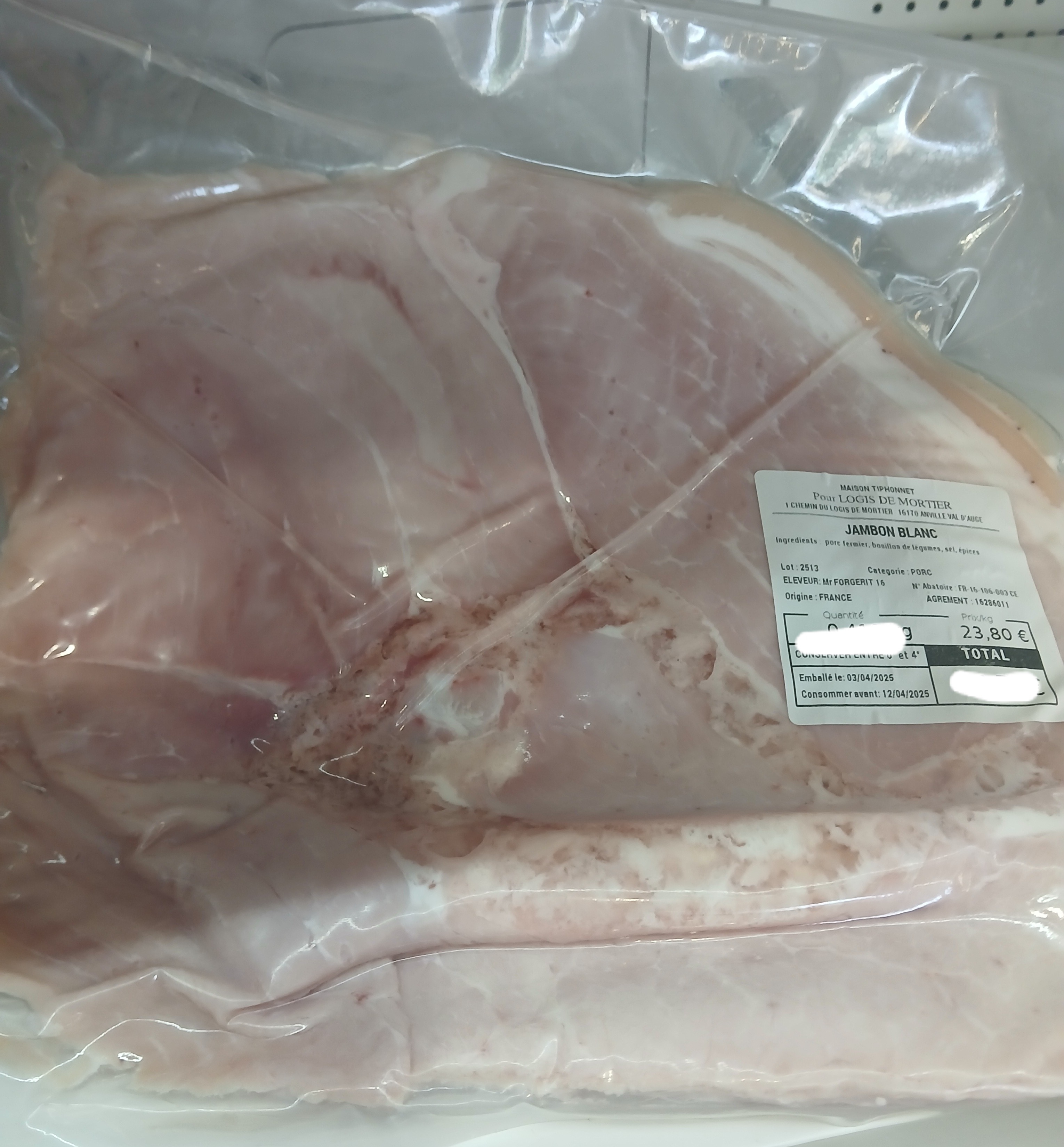 Jambon Blanc par 2 tranches - 212g