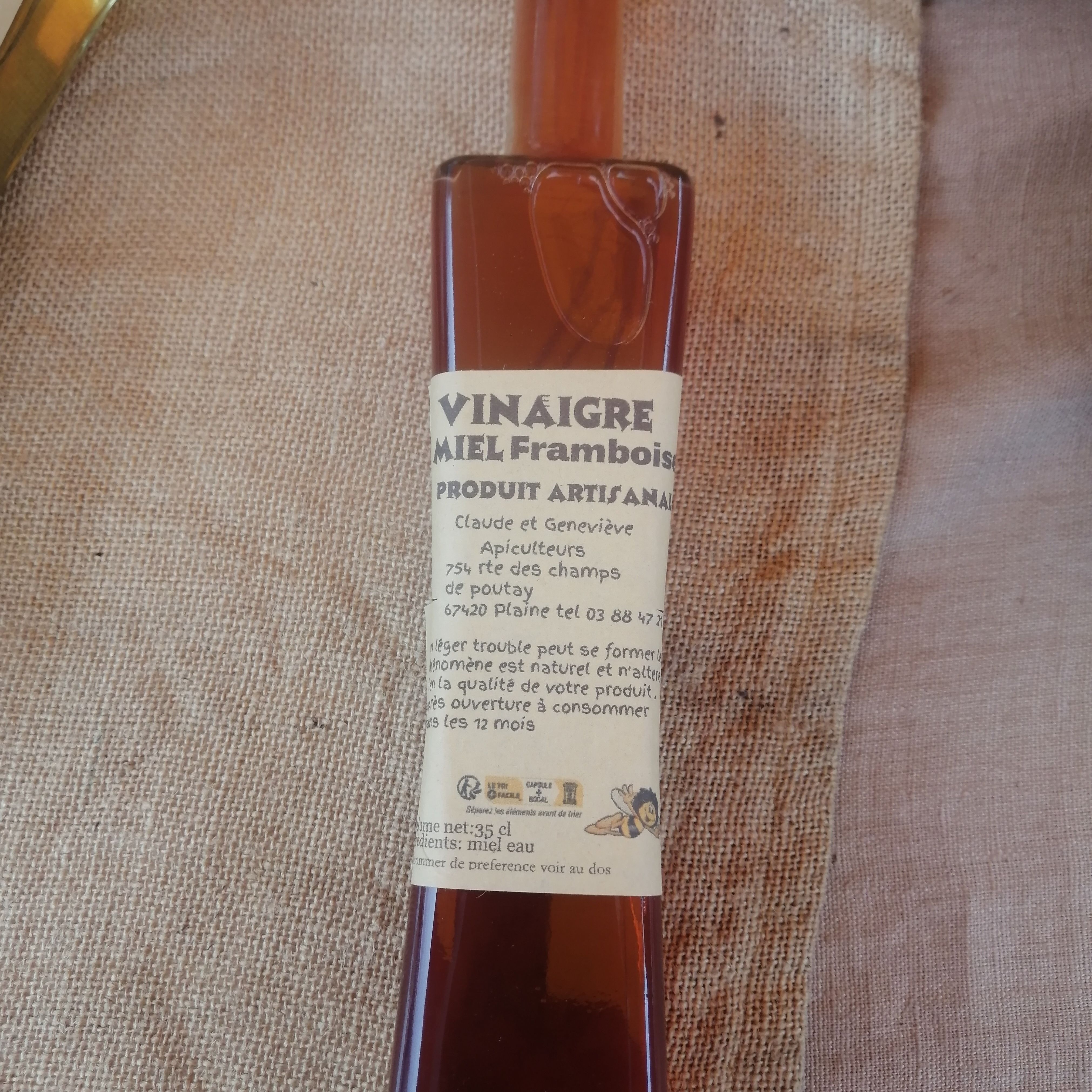 Vinaigre de miel framboises - 0.5 L - Rucher du Miel'Air